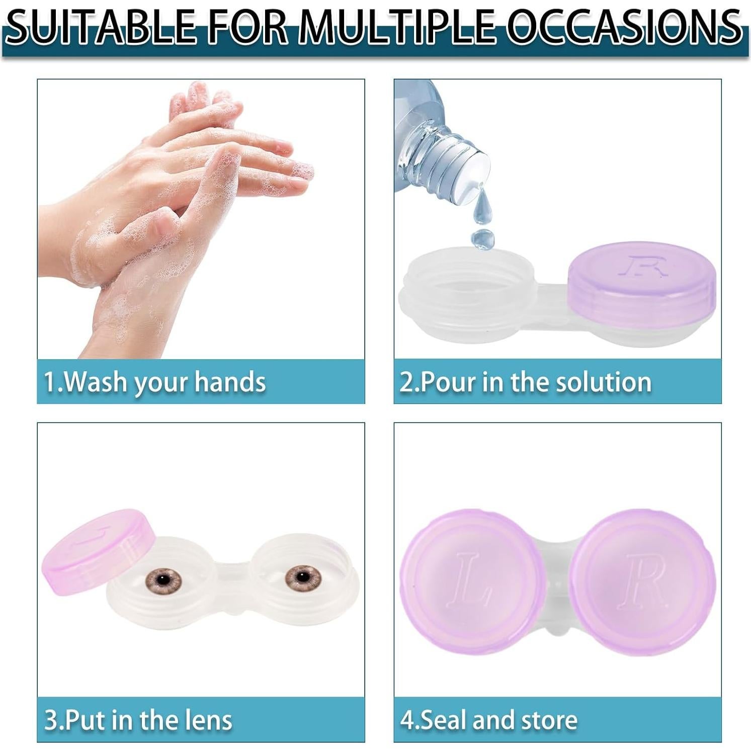 Estuches para Lentes de Contacto Xohairp 24 Pcs Coloridos