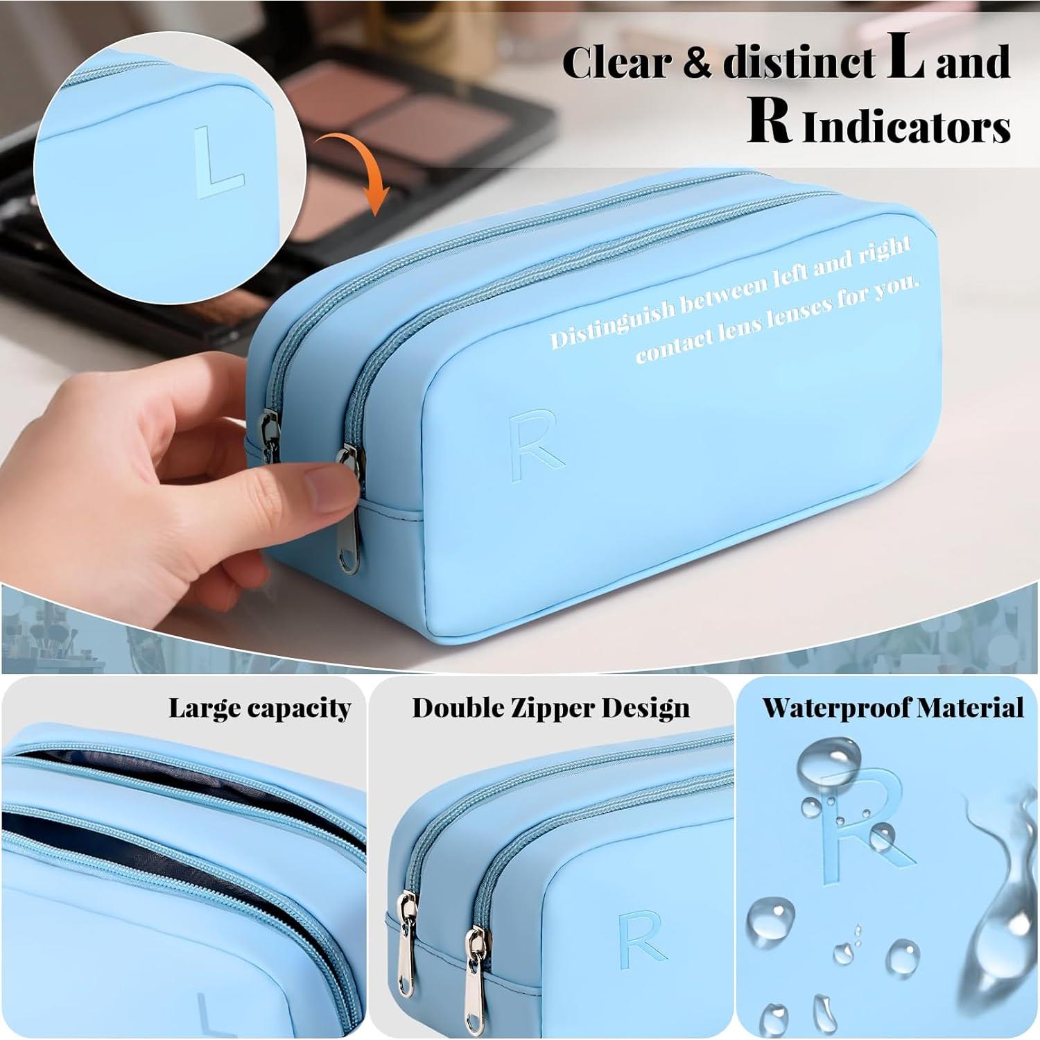 Estuche Organizador de Lentes de Contacto Azul - 100 Lentes