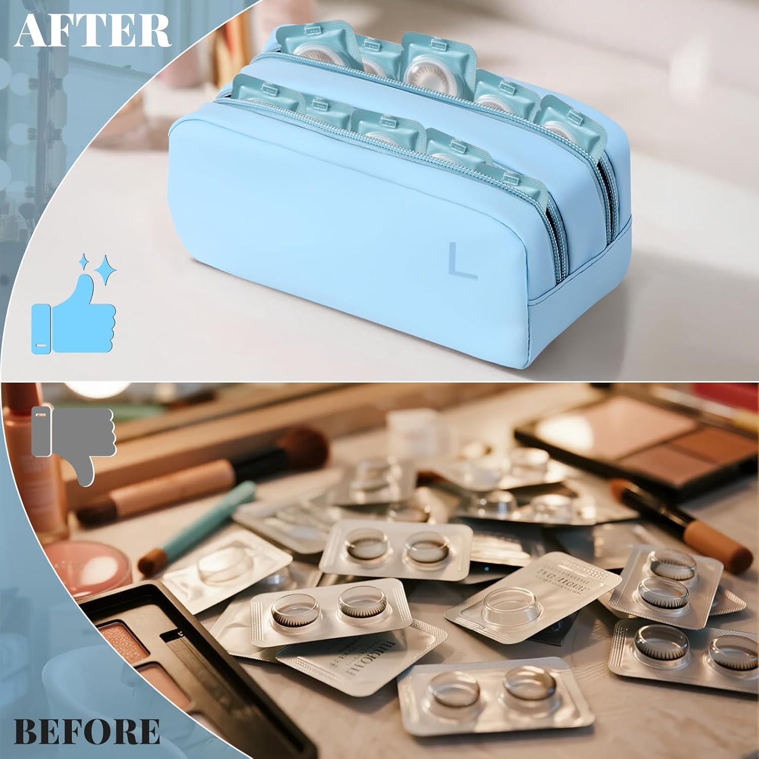 Estuche Organizador de Lentes de Contacto Azul - 100 Lentes