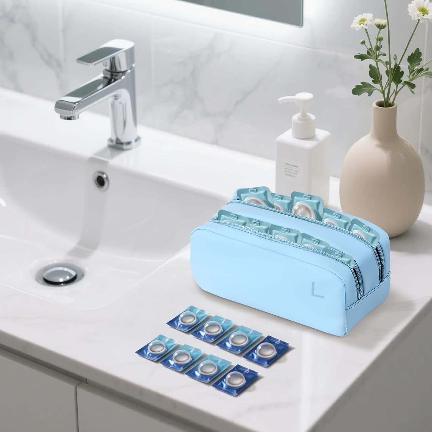 Estuche Organizador de Lentes de Contacto Azul - 100 Lentes