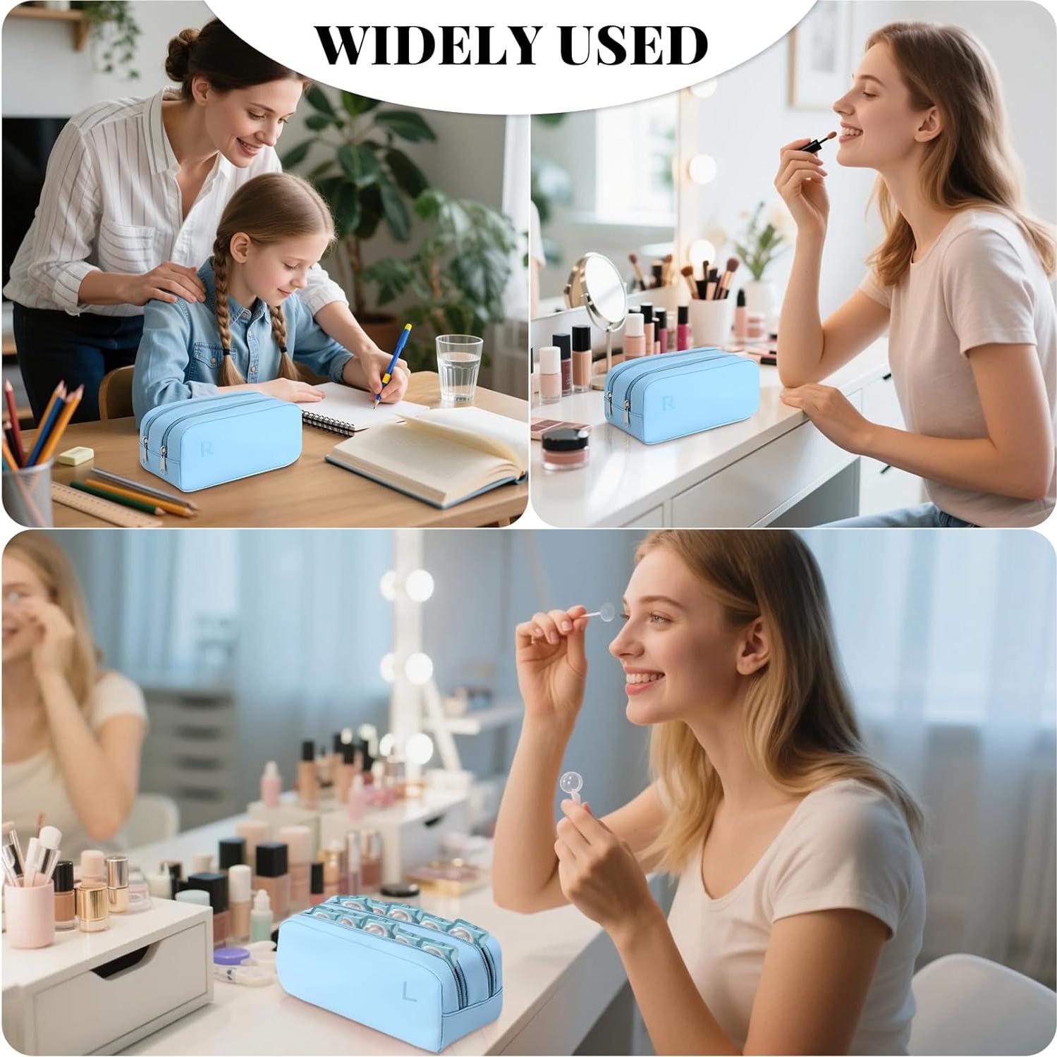 Estuche Organizador de Lentes de Contacto Azul - 100 Lentes