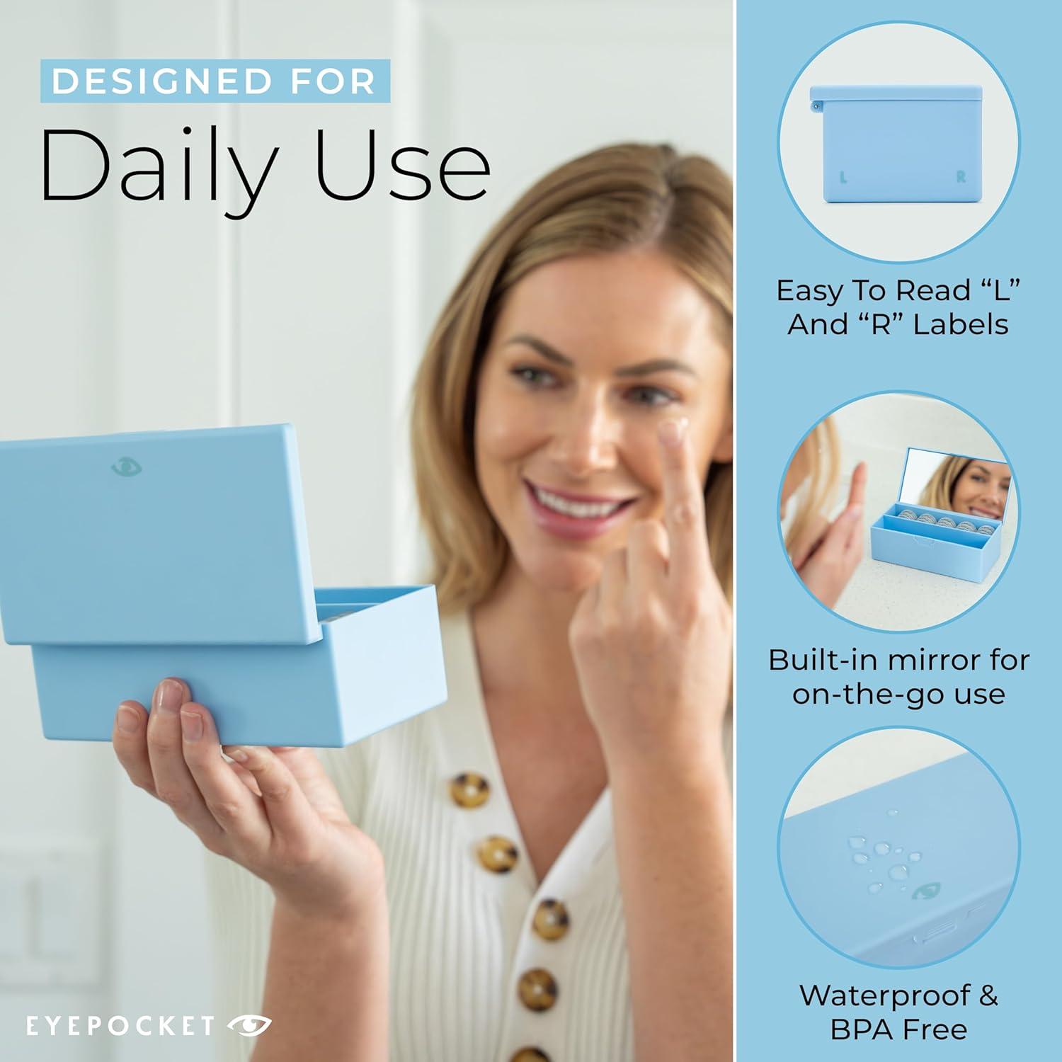 Estuche de Lentes de Contacto Diario DCLC Azul Claro 15x5x7cm