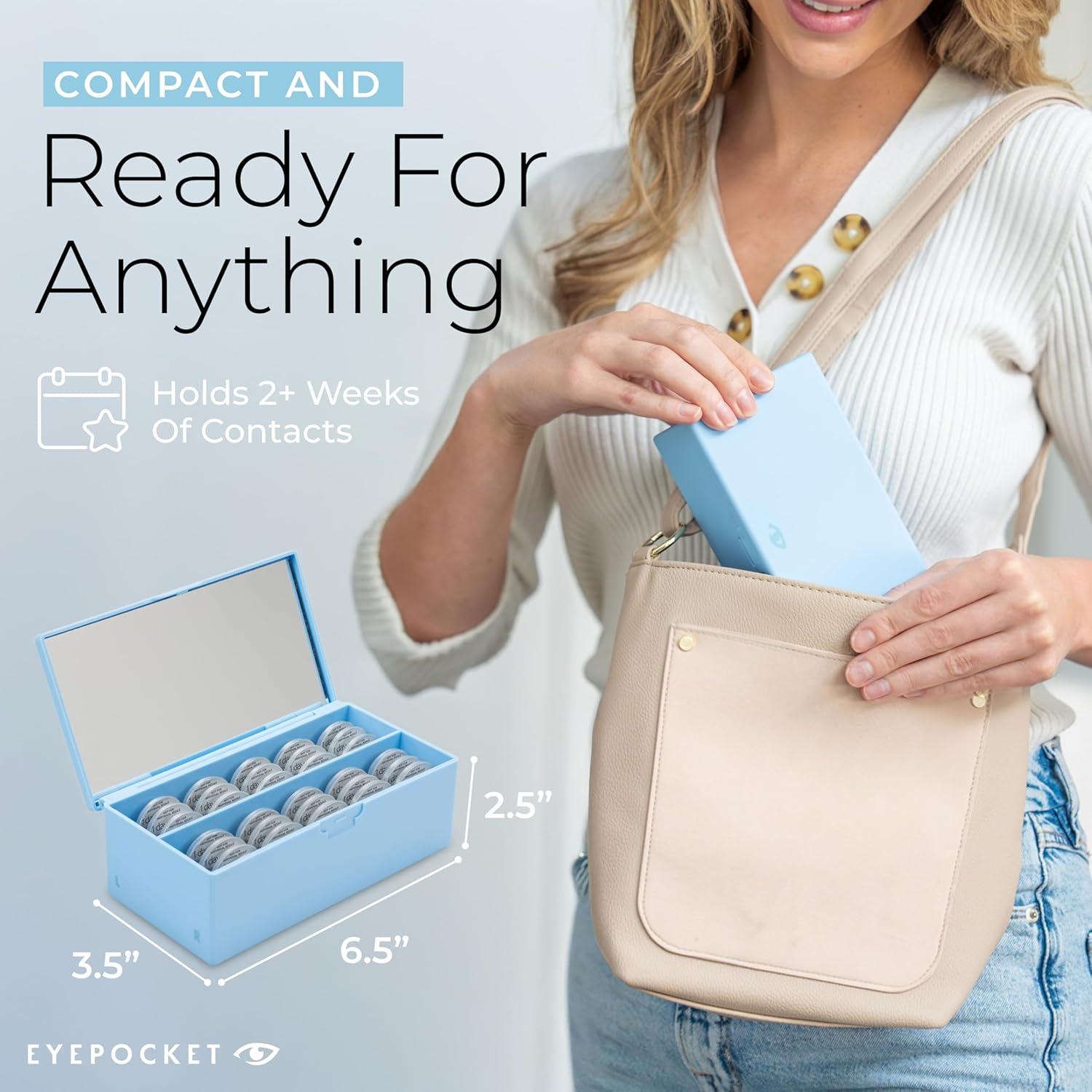 Estuche de Lentes de Contacto Diario DCLC Azul Claro 15x5x7cm