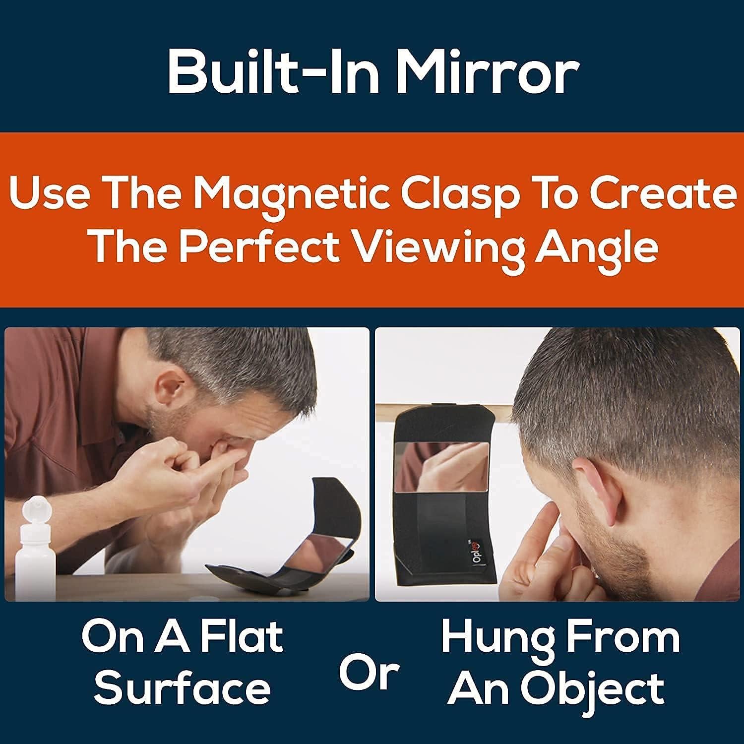 Estuche de Lentes de Contacto Oplee™ Negro con Espejo