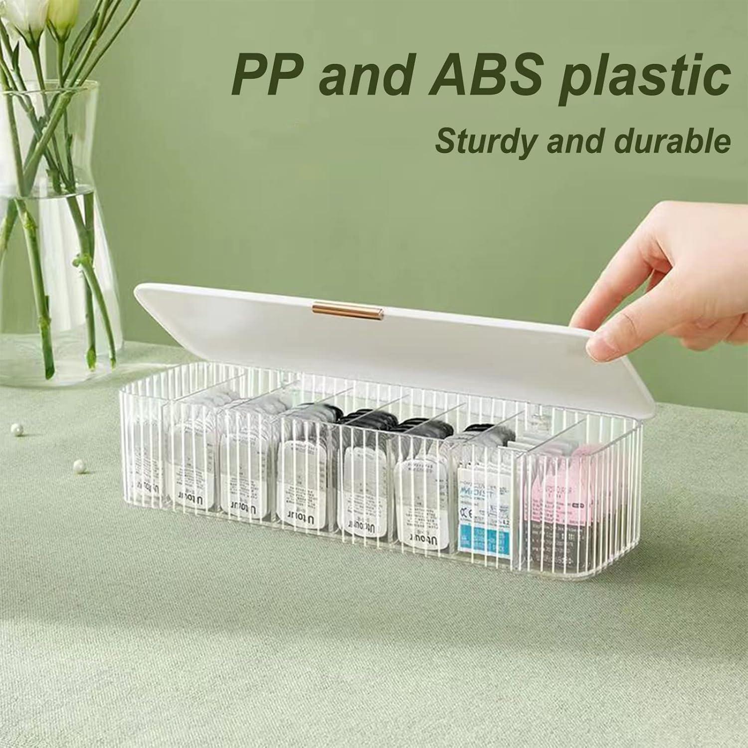 Organizador de Lentes de Contacto AITIME Blanco - Caja Plástica con 8 Compartimentos