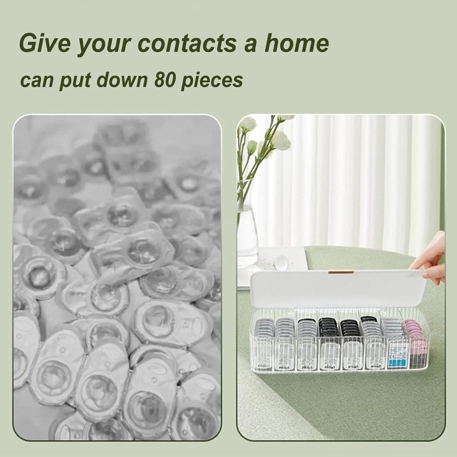 Organizador de Lentes de Contacto AITIME Blanco - Caja Plástica con 8 Compartimentos