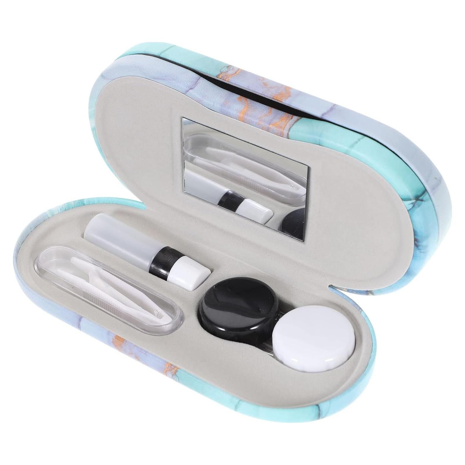 Estuche Doble para Lentes Healifty con Espejo y Pinzas