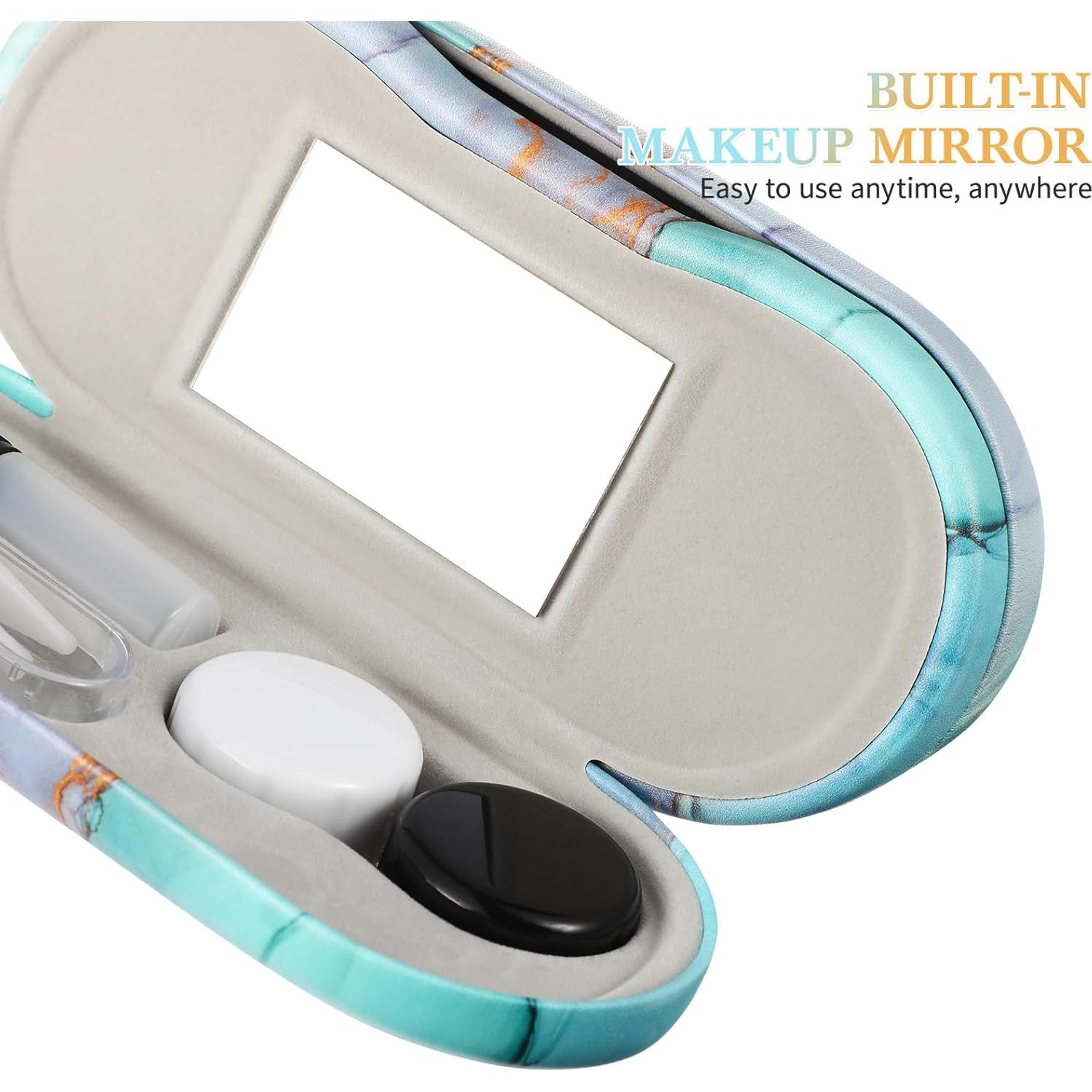 Estuche Doble para Lentes Healifty con Espejo y Pinzas