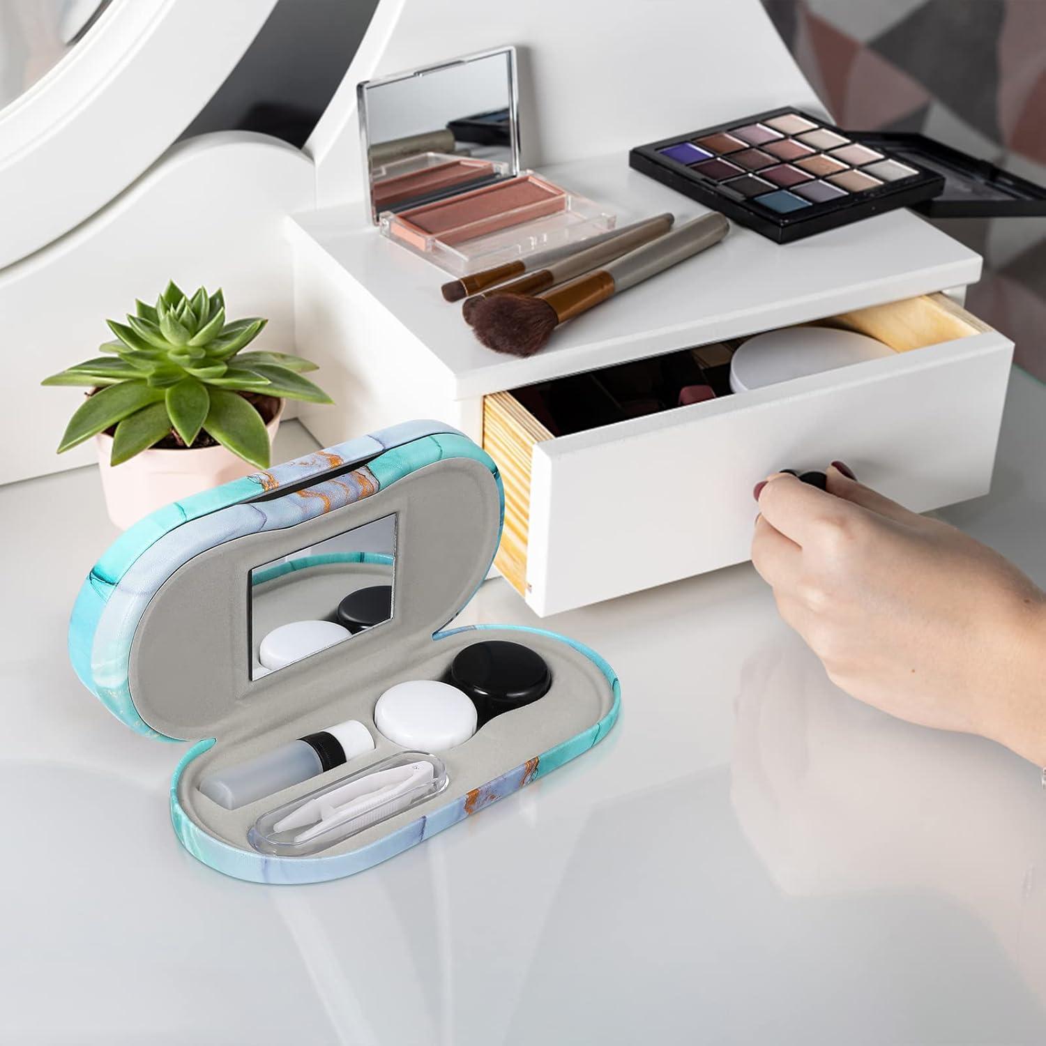 Estuche Doble para Lentes Healifty con Espejo y Pinzas