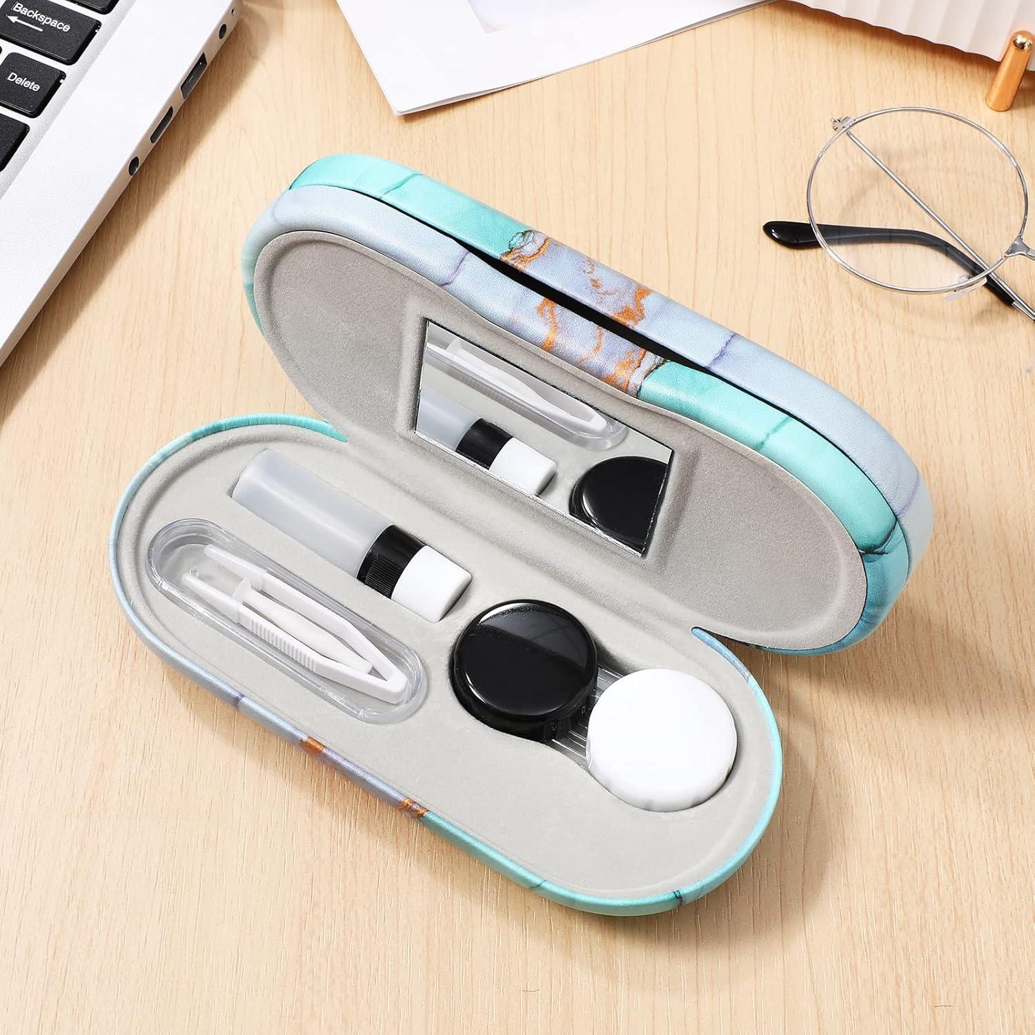 Estuche Doble para Lentes Healifty con Espejo y Pinzas