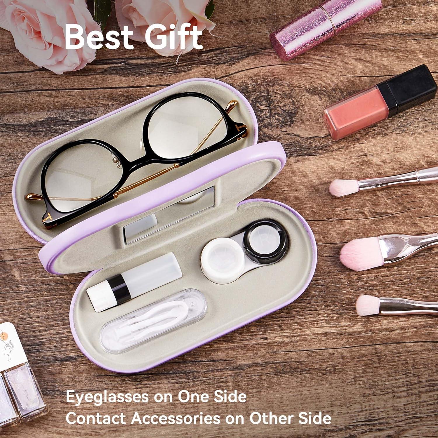 Estuche 2 en 1 Muf para Lentes de Contacto y Gafas Púrpura