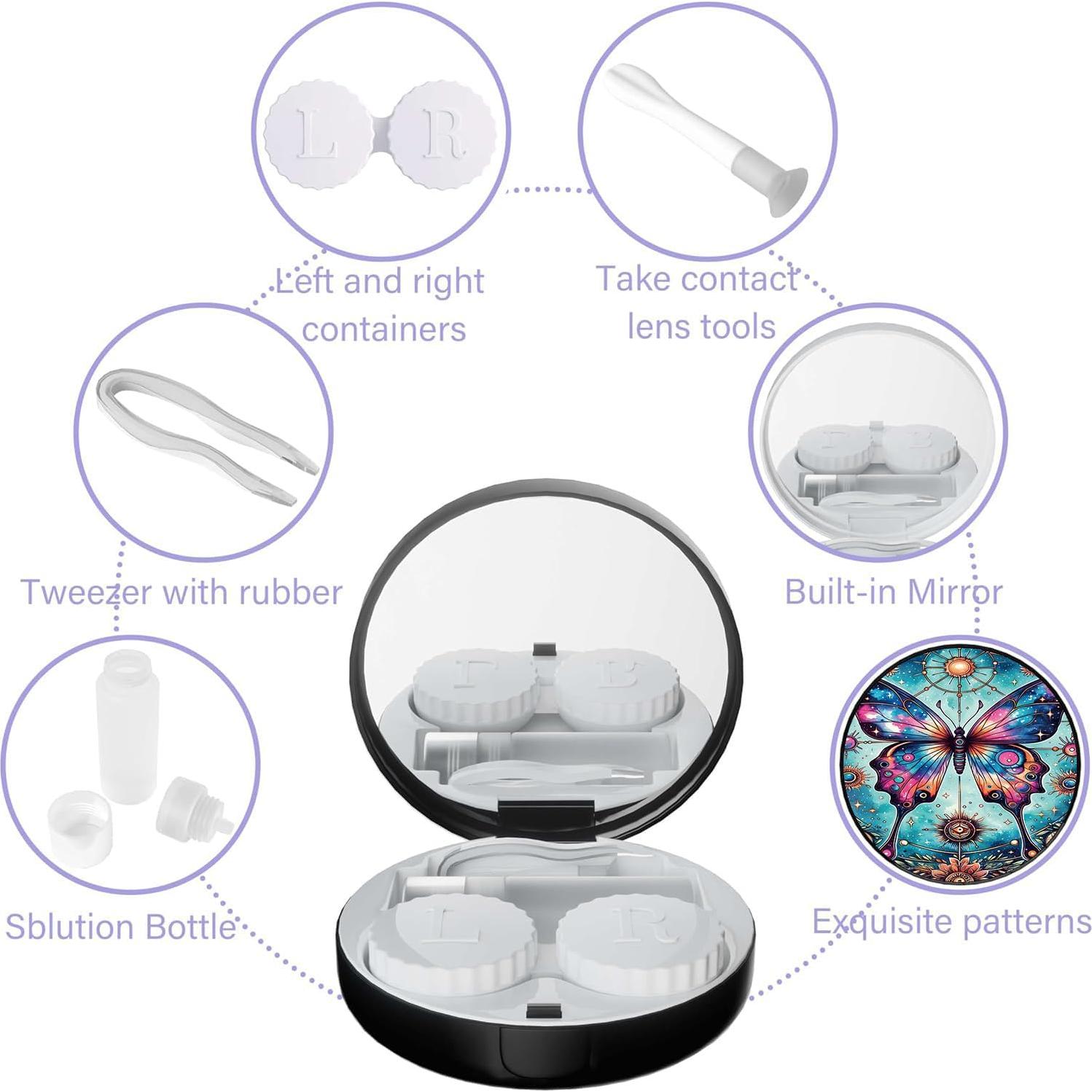 Estuche de contacto RETUIOS 2025 con espejo y accesorios