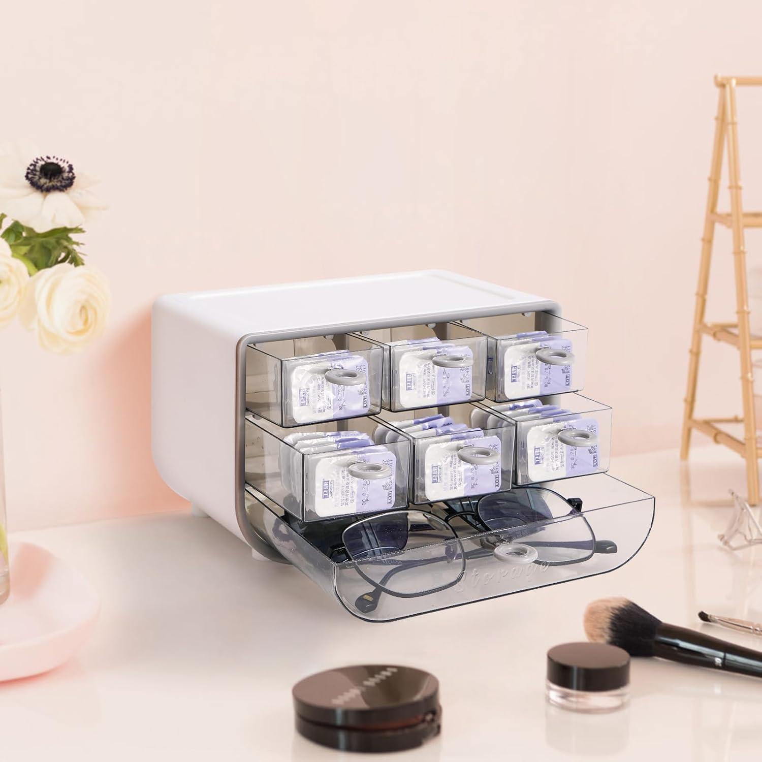 Organizador de Lentes de Contacto P-100 Gris - Dispensador Diario