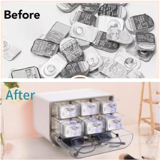 Organizador de Lentes de Contacto P-100 Gris - Dispensador Diario