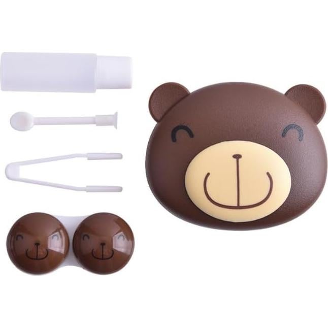 Estuche para Lentes de Contacto Feilguee 2 Piezas Panda con Accesorios