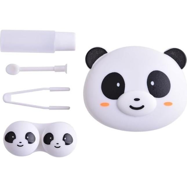Estuche para Lentes de Contacto Feilguee 2 Piezas Panda con Accesorios