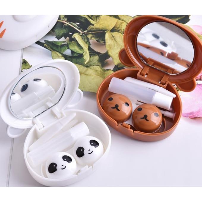 Estuche para Lentes de Contacto Feilguee 2 Piezas Panda con Accesorios