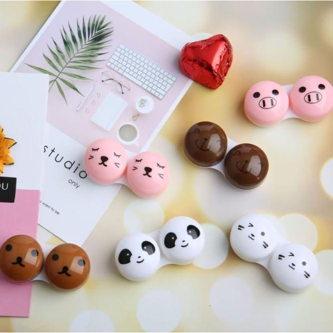 Estuche para Lentes de Contacto Feilguee 2 Piezas Panda con Accesorios
