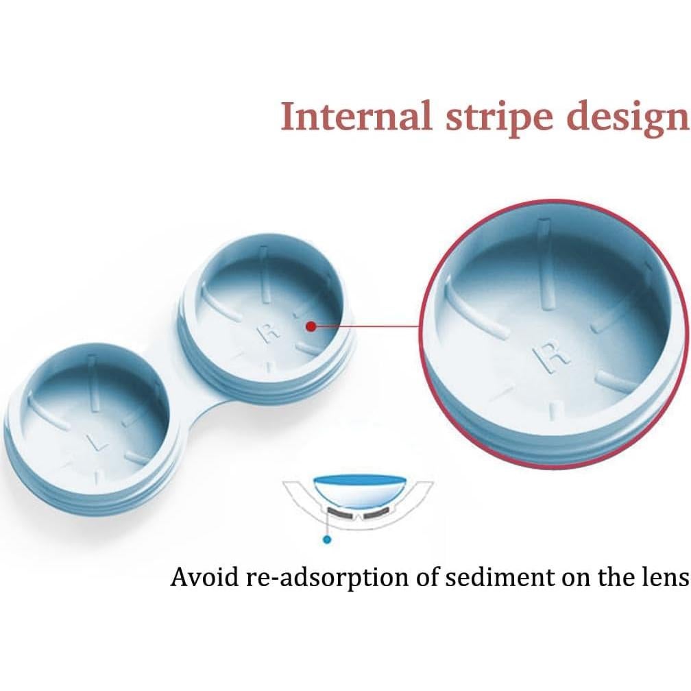 Estuche de Lentes de Contacto 3 Piezas Vastsoon Azul