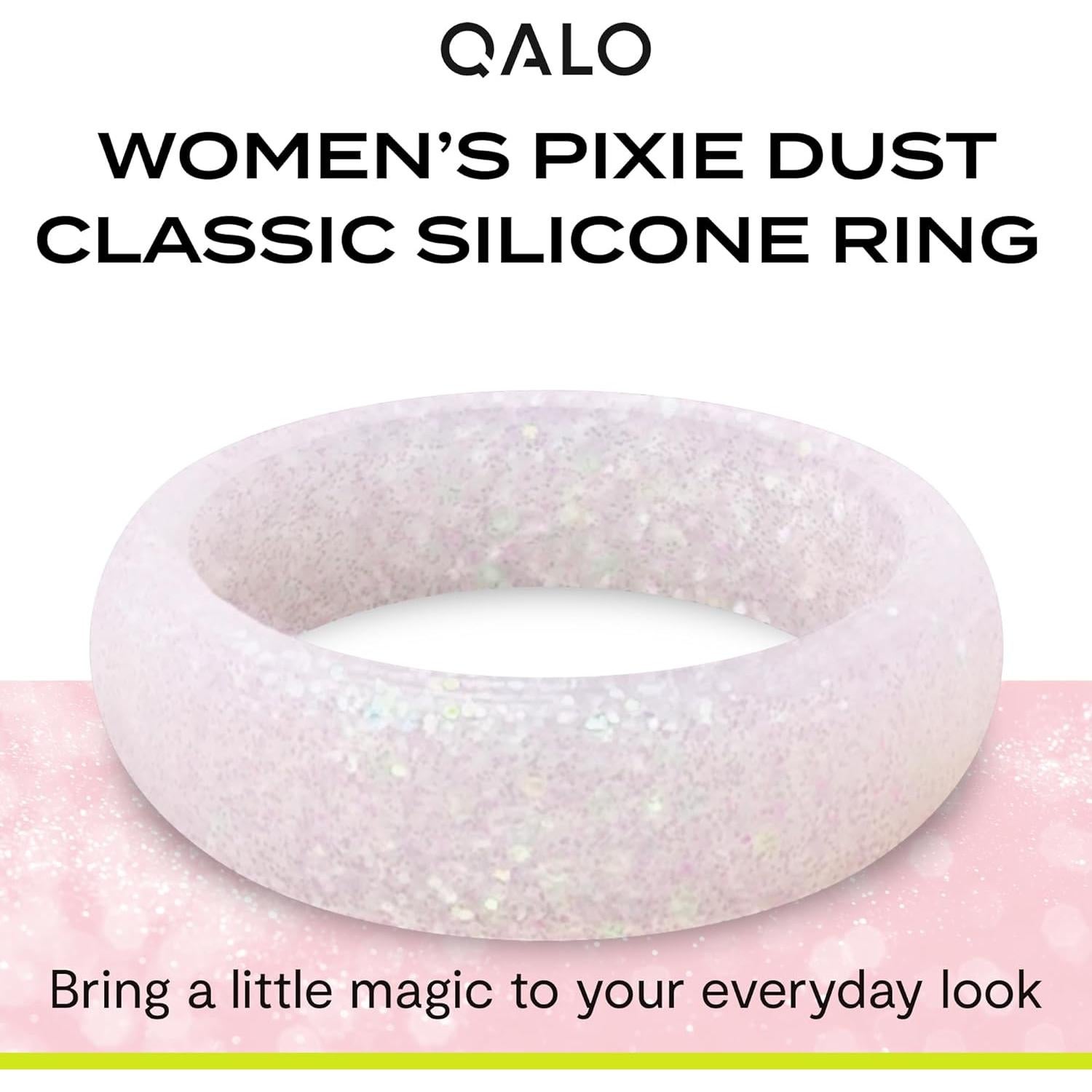 Anillo de Silicona QALO para Mujeres Talla 7 Color Pixie Dust