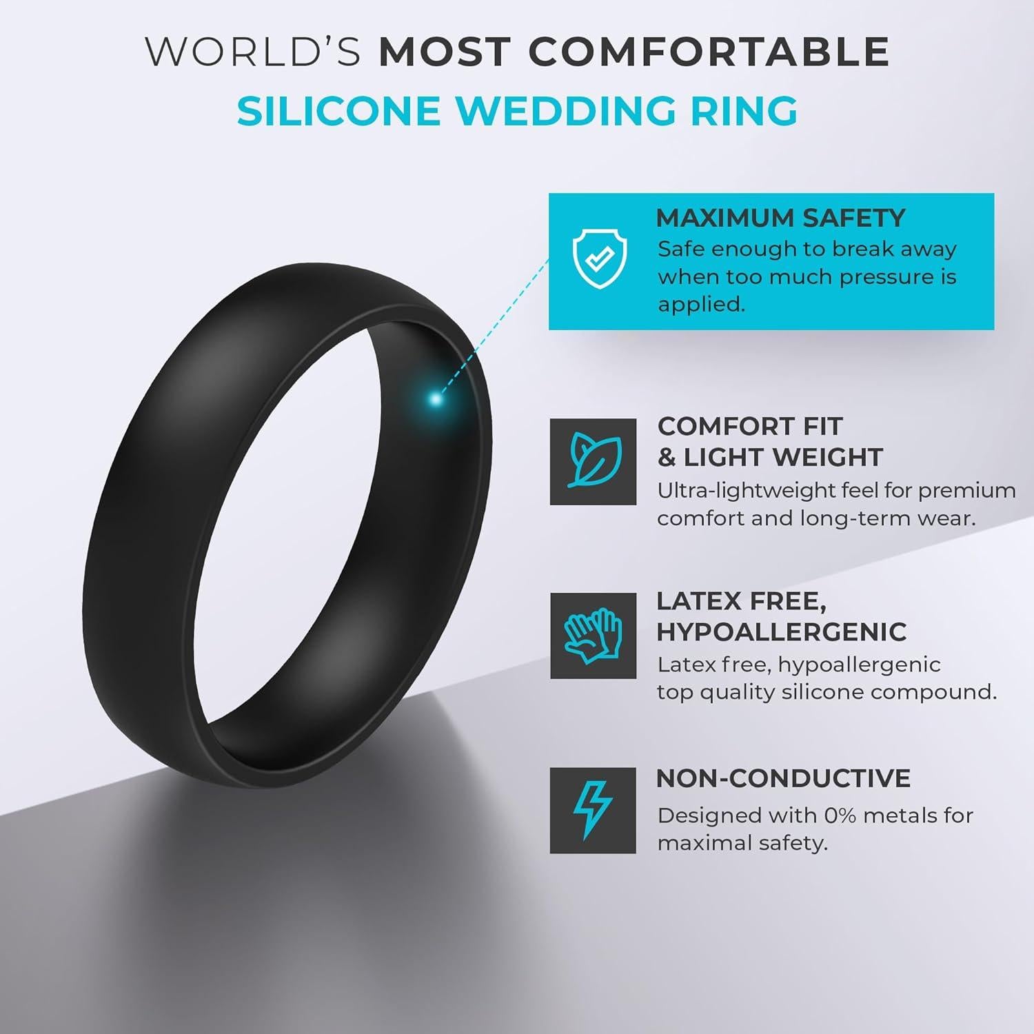 Anillos de Silicona ThunderFit Unisex 1.7mm para Compromiso