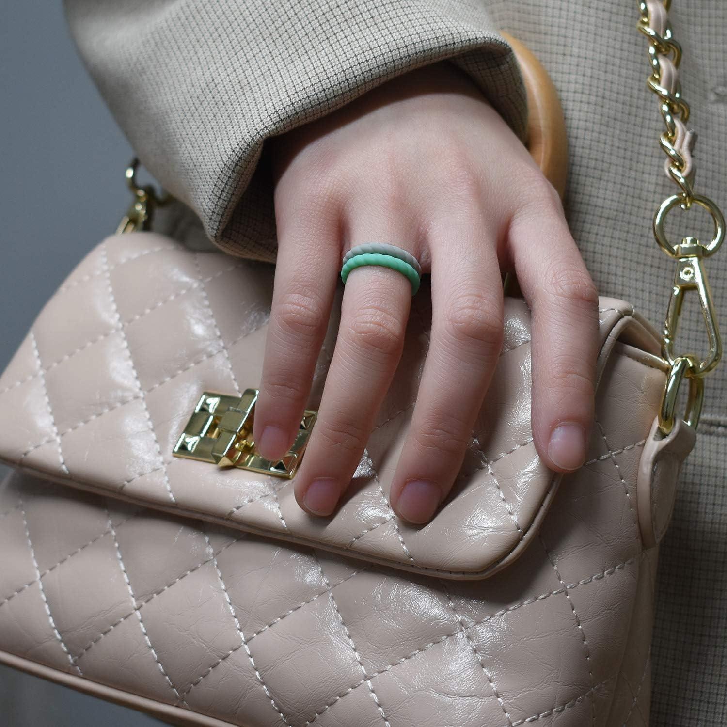Anillo de Boda de Silicona MOKANI para Mujeres - Paquete de 10 Colores
