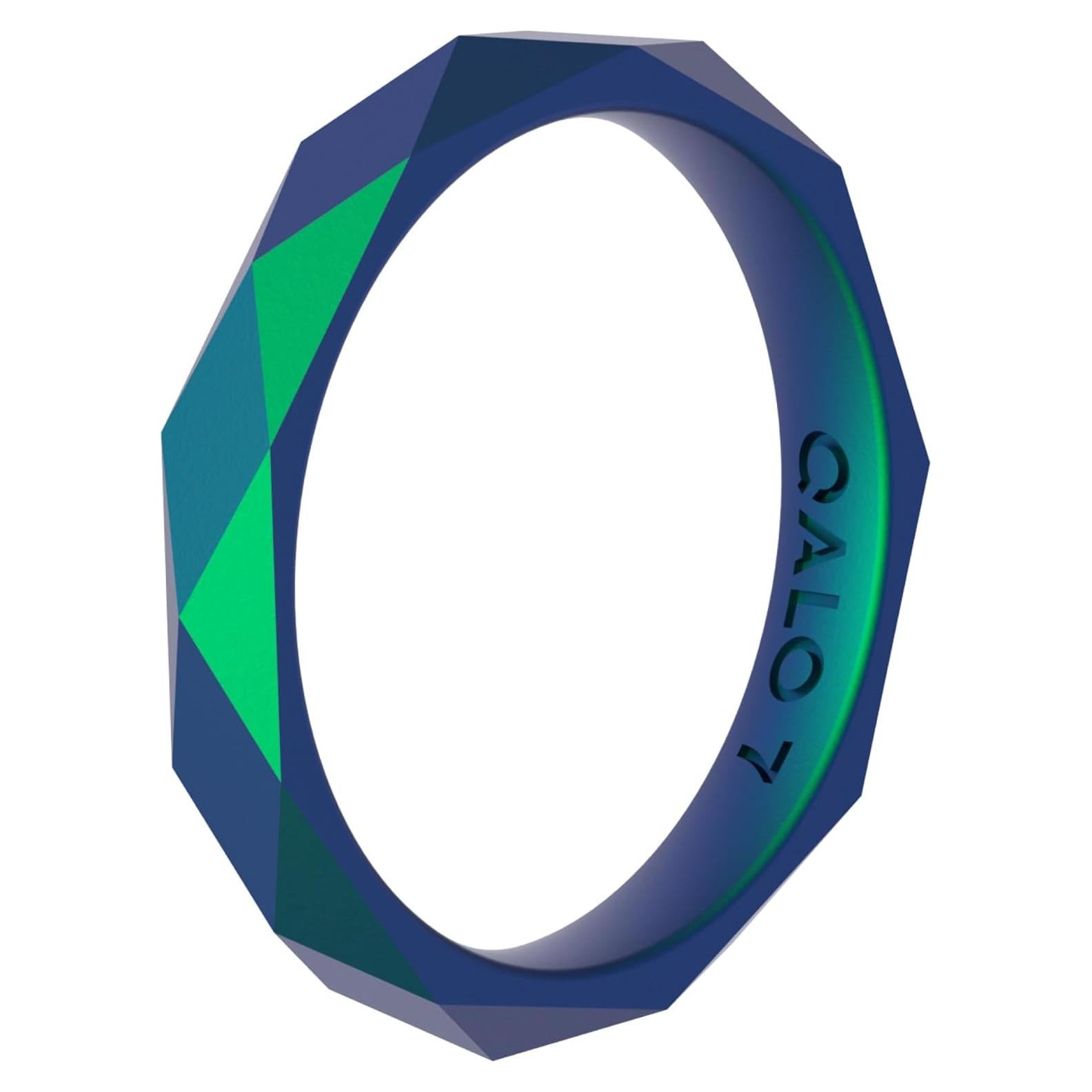 Anillo de Silicona QALO Geo Verde Holográfico Talla 10