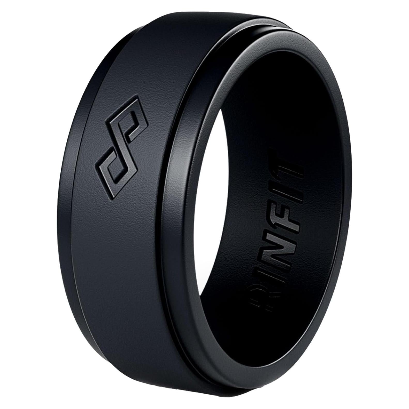 Anillo de Silicona Rinfit para Hombres 9mm Negro - Boda