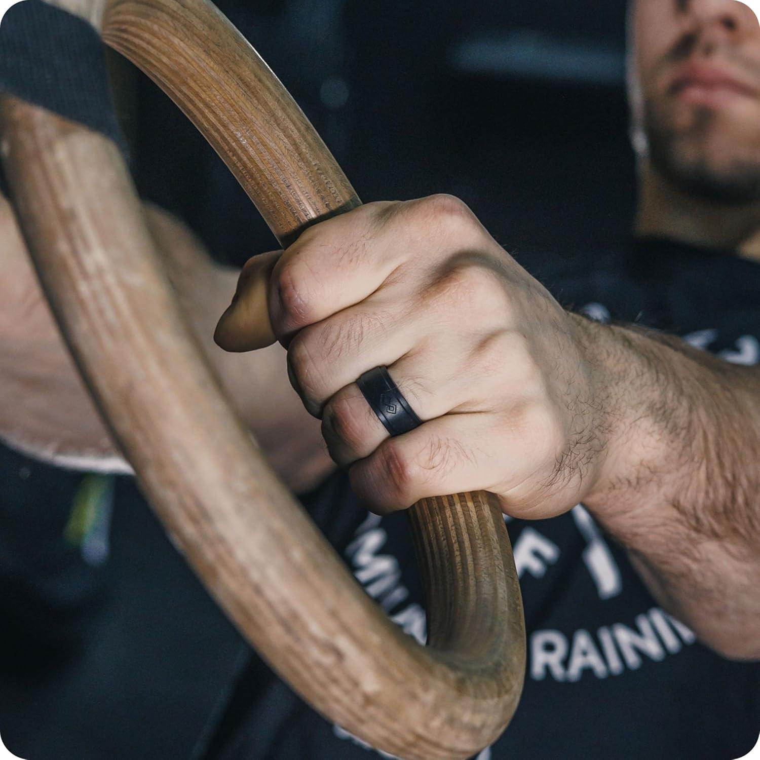 Anillo de Silicona Rinfit para Hombres 9mm Negro - Boda