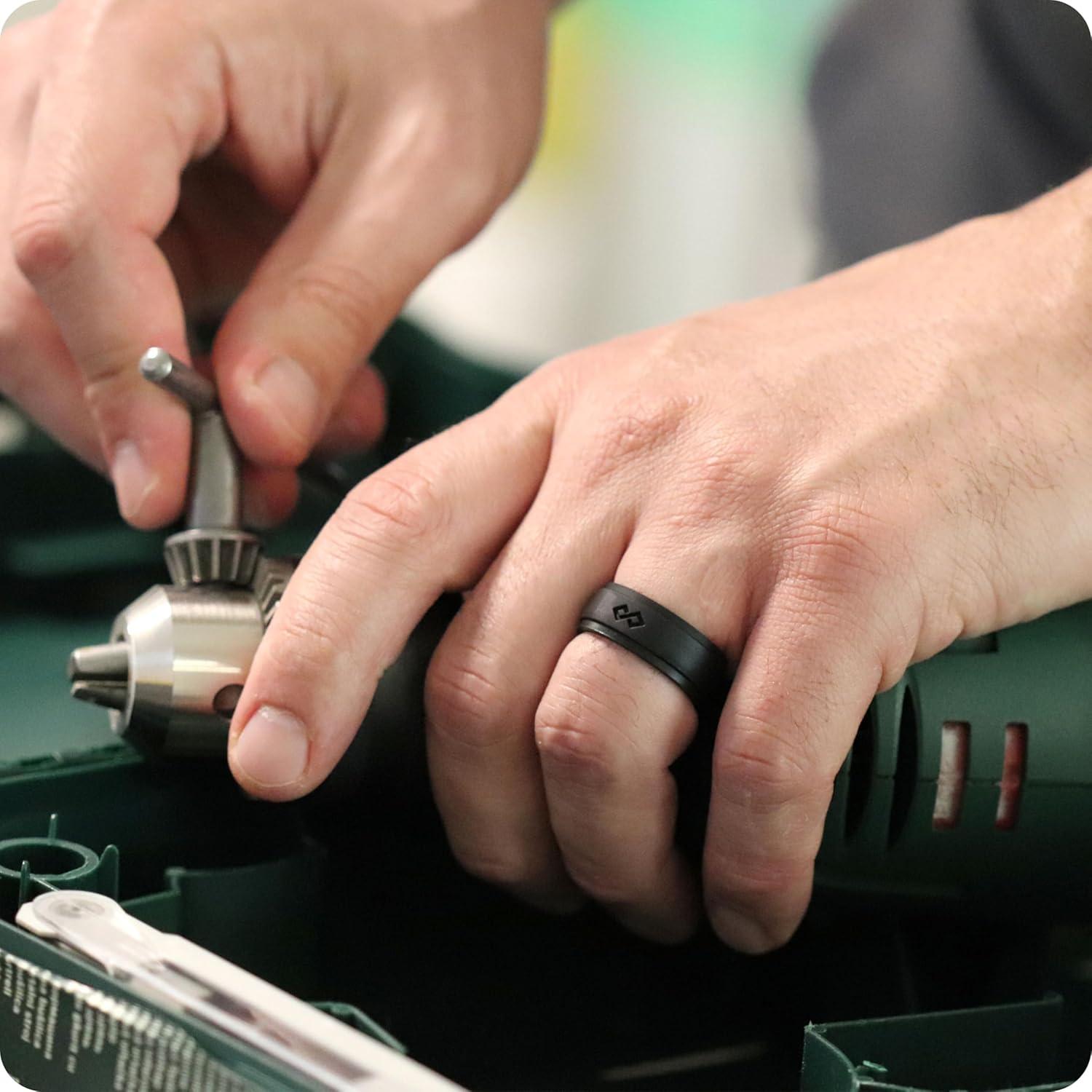 Anillo de Silicona Rinfit para Hombres 9mm Negro - Boda