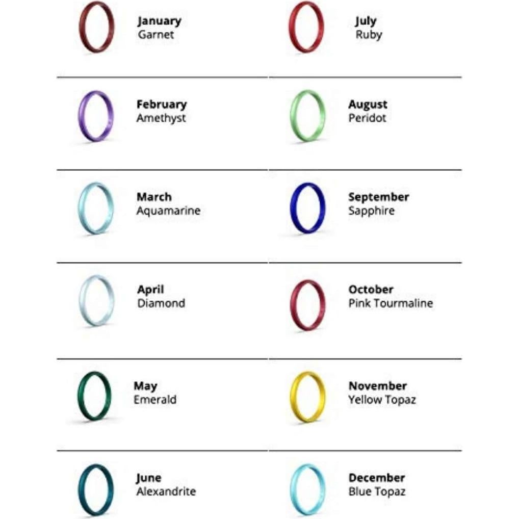 Anillo de Silicona Clásico Enso - Piedra de Nacimiento Unisex 6.6mm