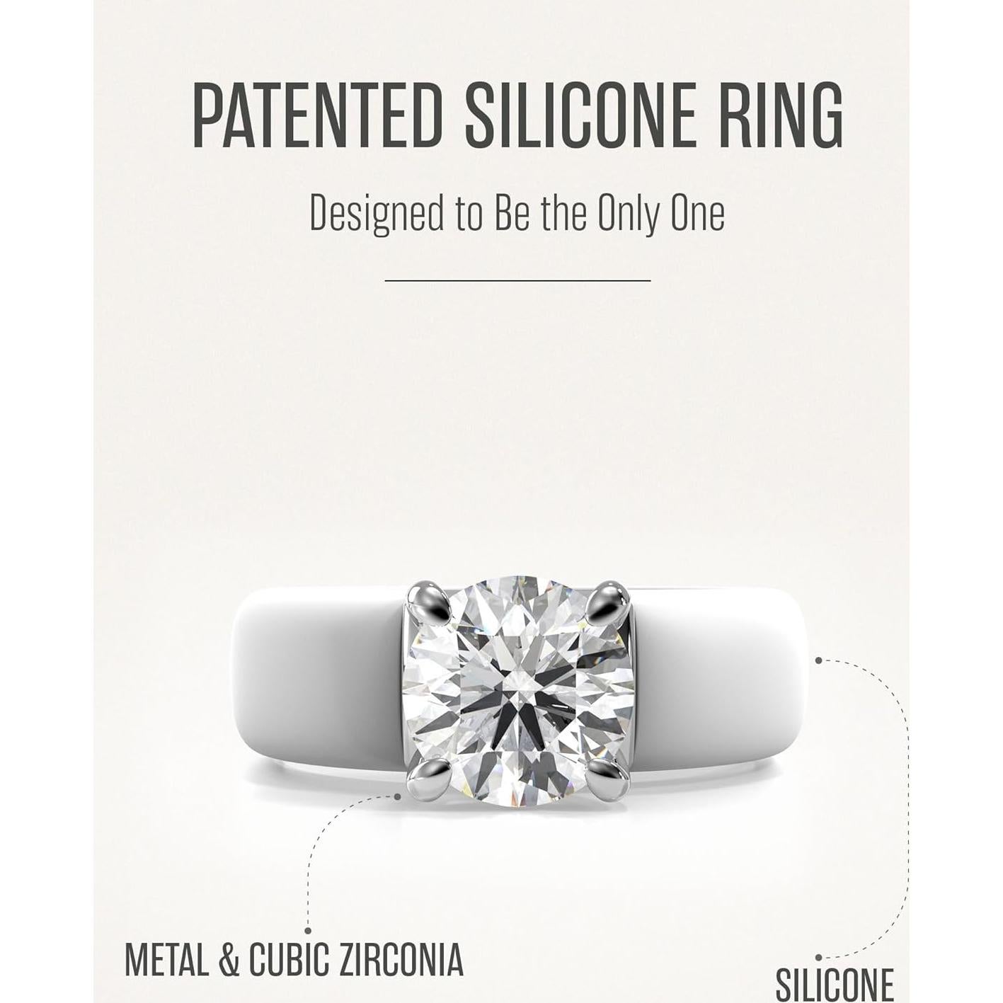 Anillo de Silicona Rinfit para Mujeres - Circonita 7mm - Tamaño 5