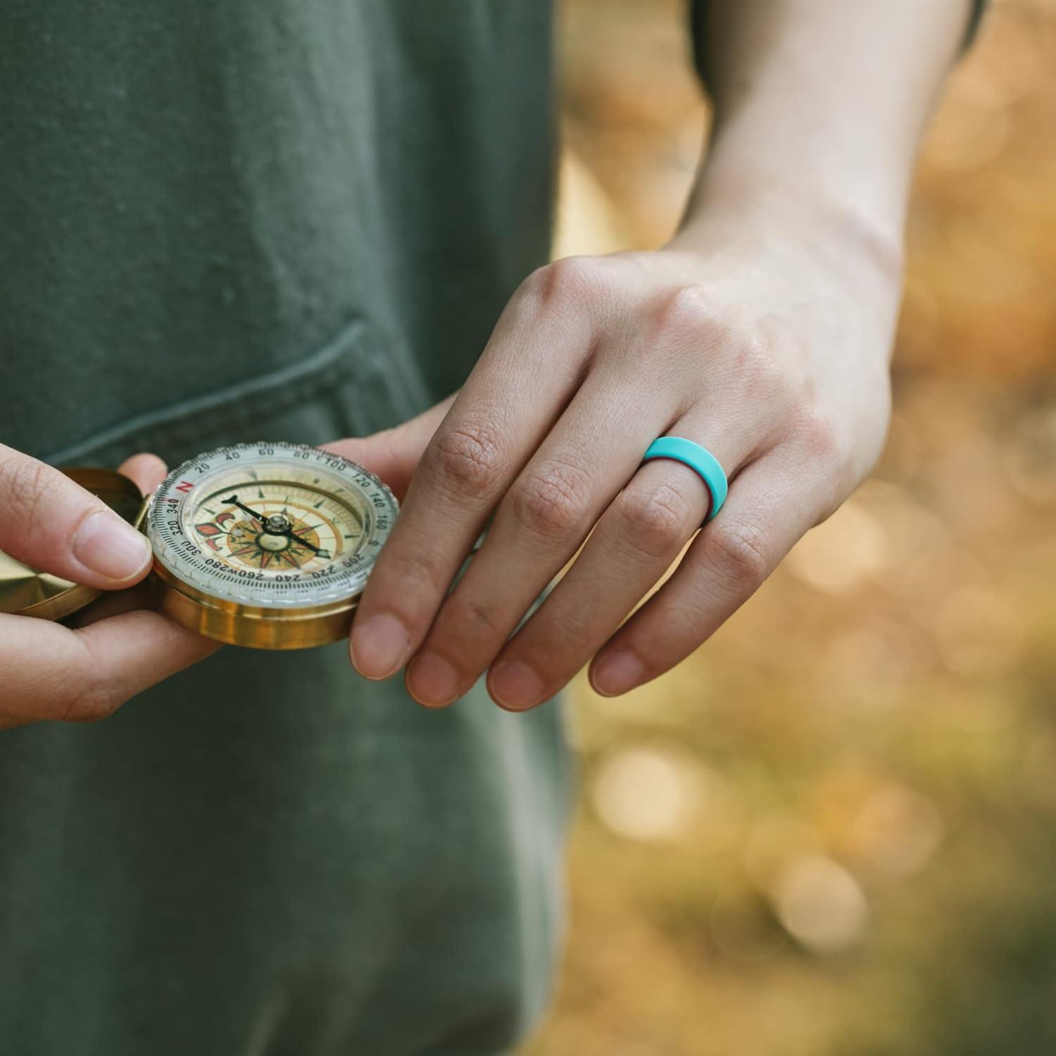 Anillos de Boda de Silicona ThunderFit Unisex 6mm Ancho - Paquete Variado