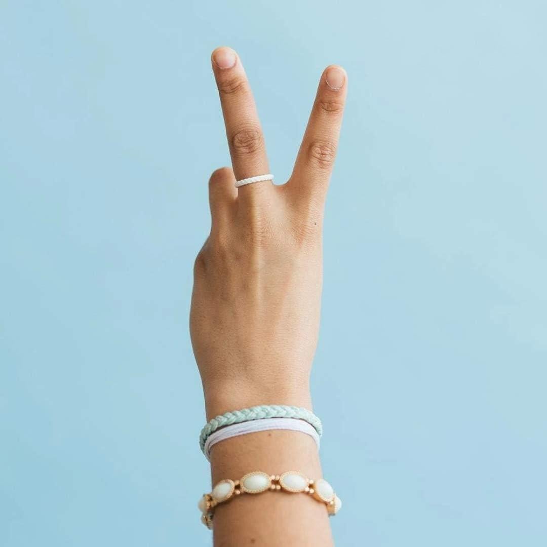 Anillo de Silicona Apilable Enso para Bodas - Blanco T9