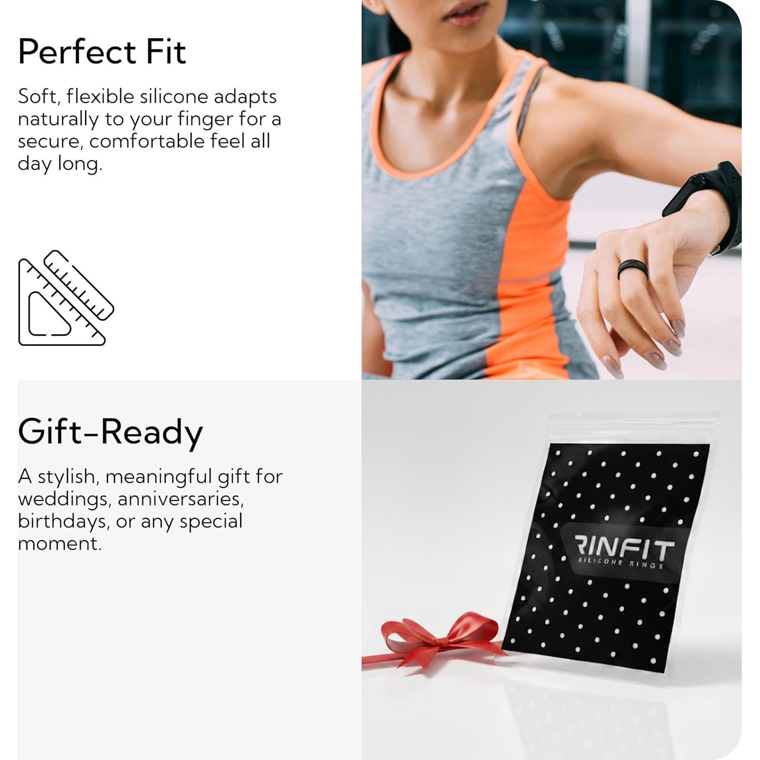 Anillos de Silicona Rinfit para Mujeres - Boda y Moda - Talla 7
