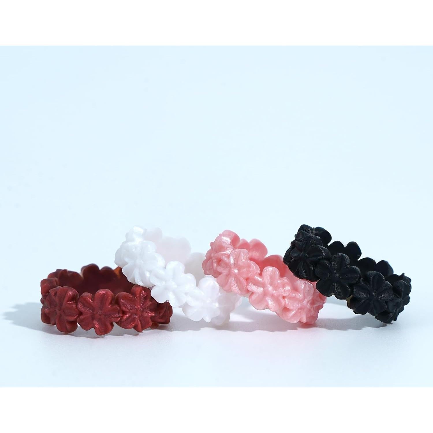 Anillos de Silicona para Mujeres - 4 Paquetes - Hipoalergénicos