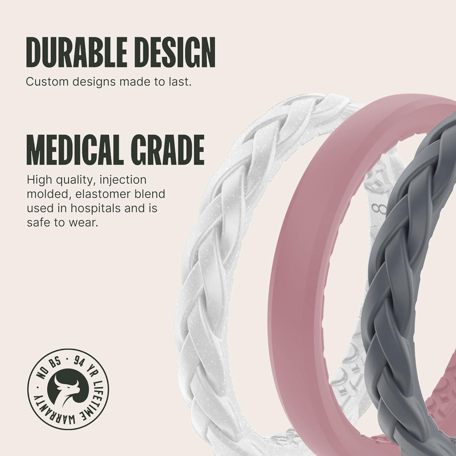 Anillos Apilables de Silicona Groove Life para Mujeres - Serenidad, T.5