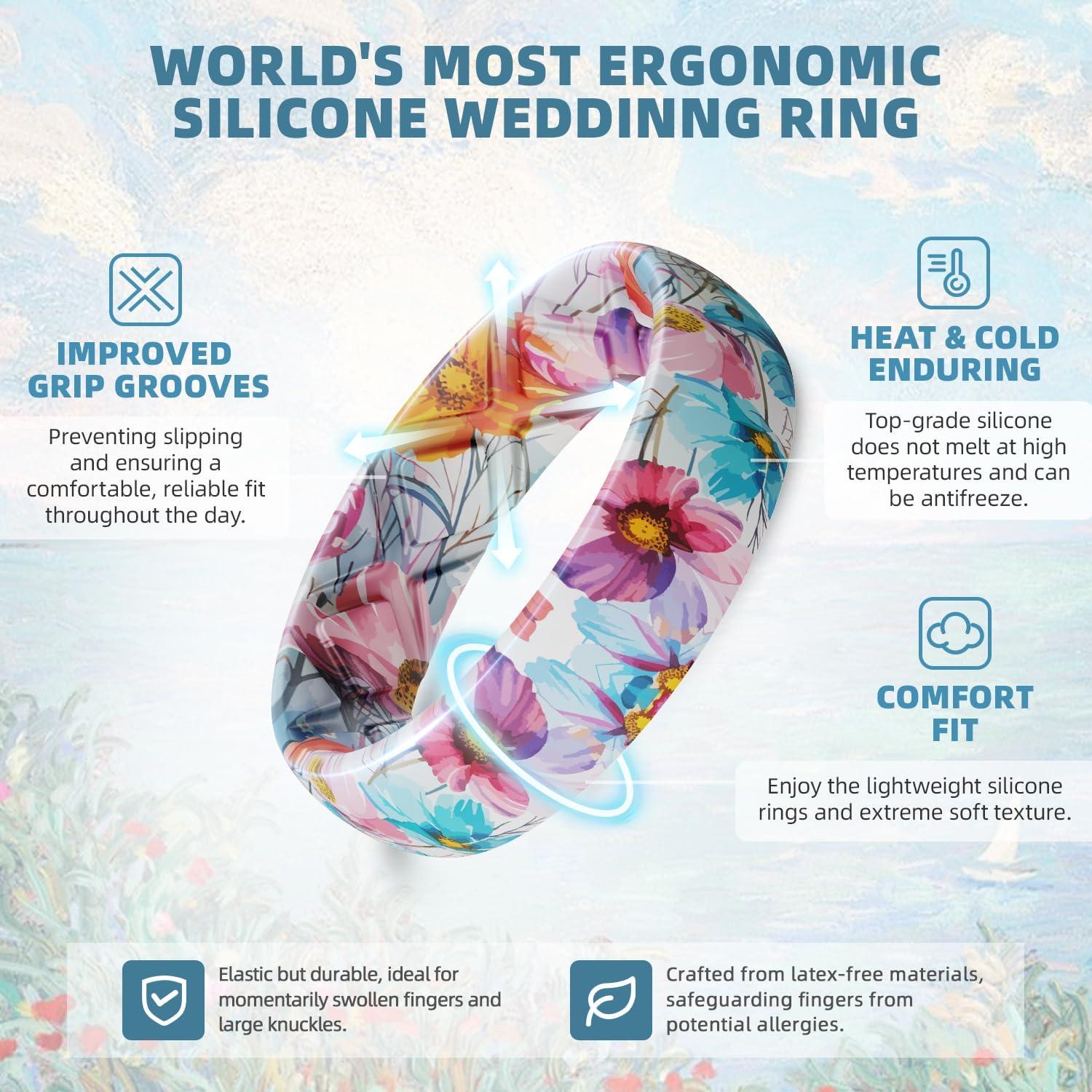 Anillos de Silicona Egnaro para Mujeres Talla 4-12 5.2mm