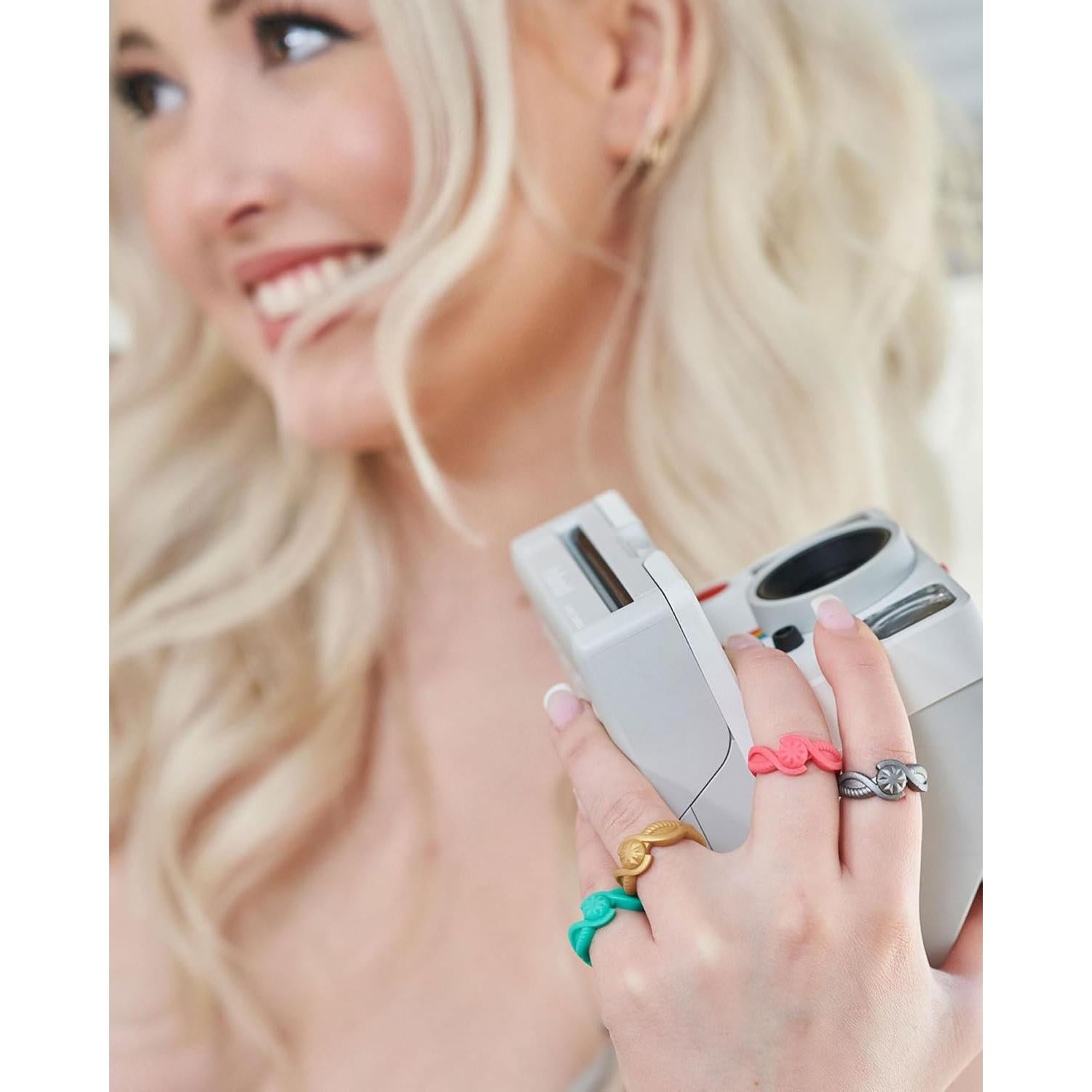 Anillos de Silicona Rinfit para Mujeres - Boda y Promesa - Negro Talla 6