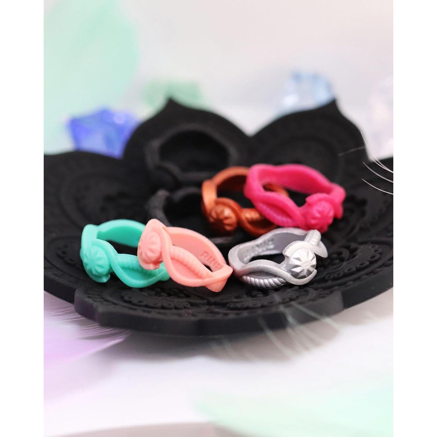 Anillos de Silicona Rinfit para Mujeres - Boda y Promesa - Negro Talla 6