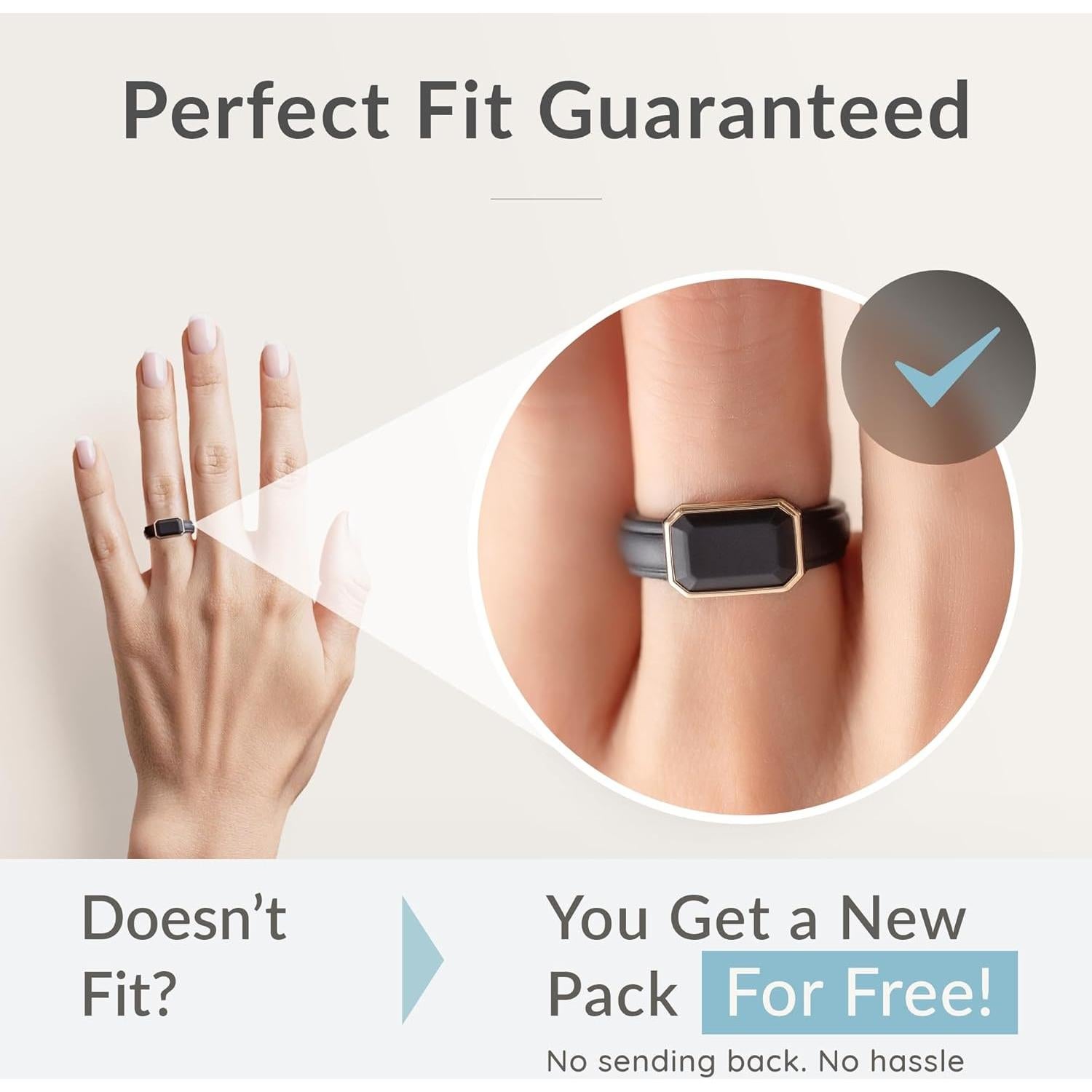 Anillos de Silicona ThunderFit para Mujer - Paquete de 3, Talla 18.20mm