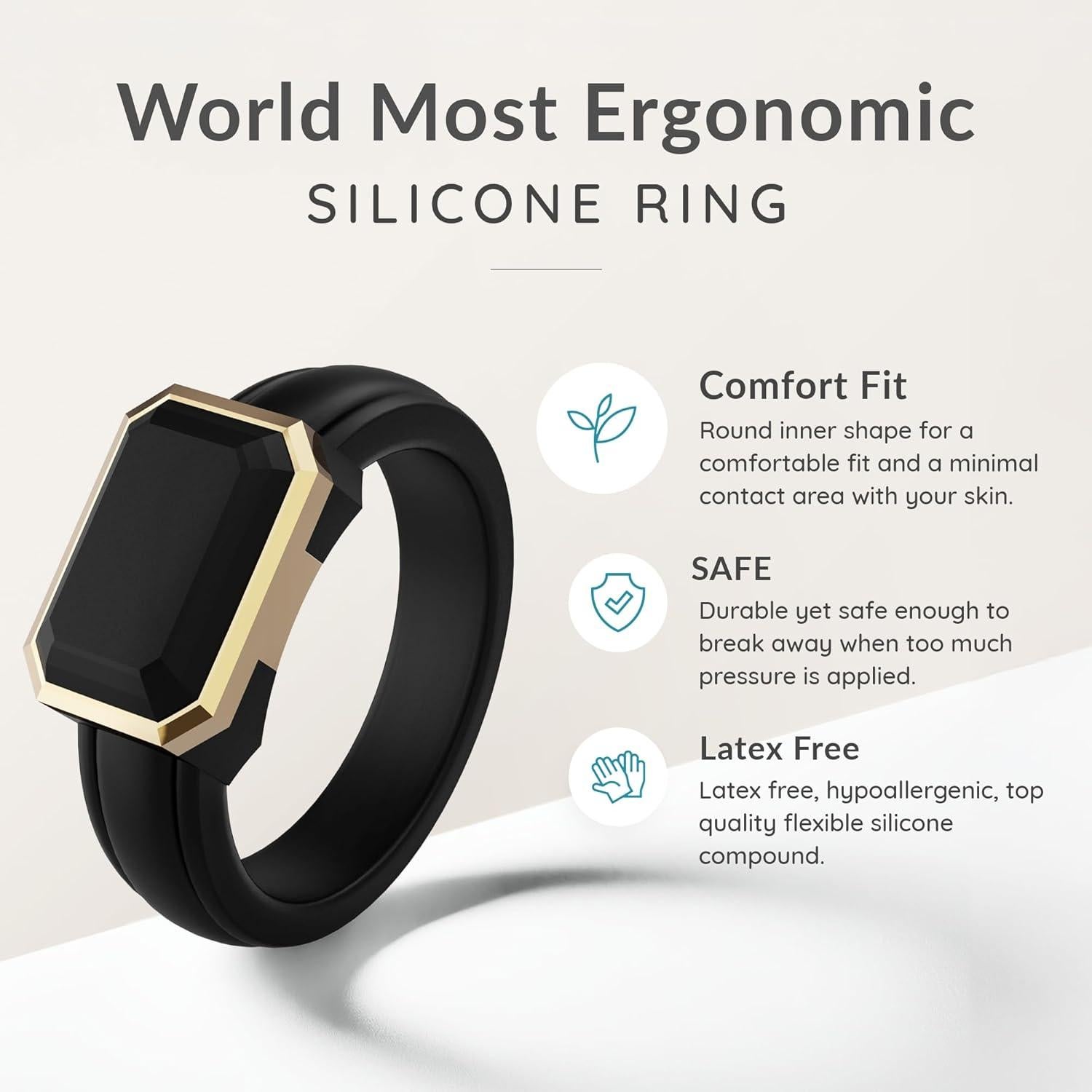 Anillos de Silicona ThunderFit para Mujer - Paquete de 3, Talla 18.20mm