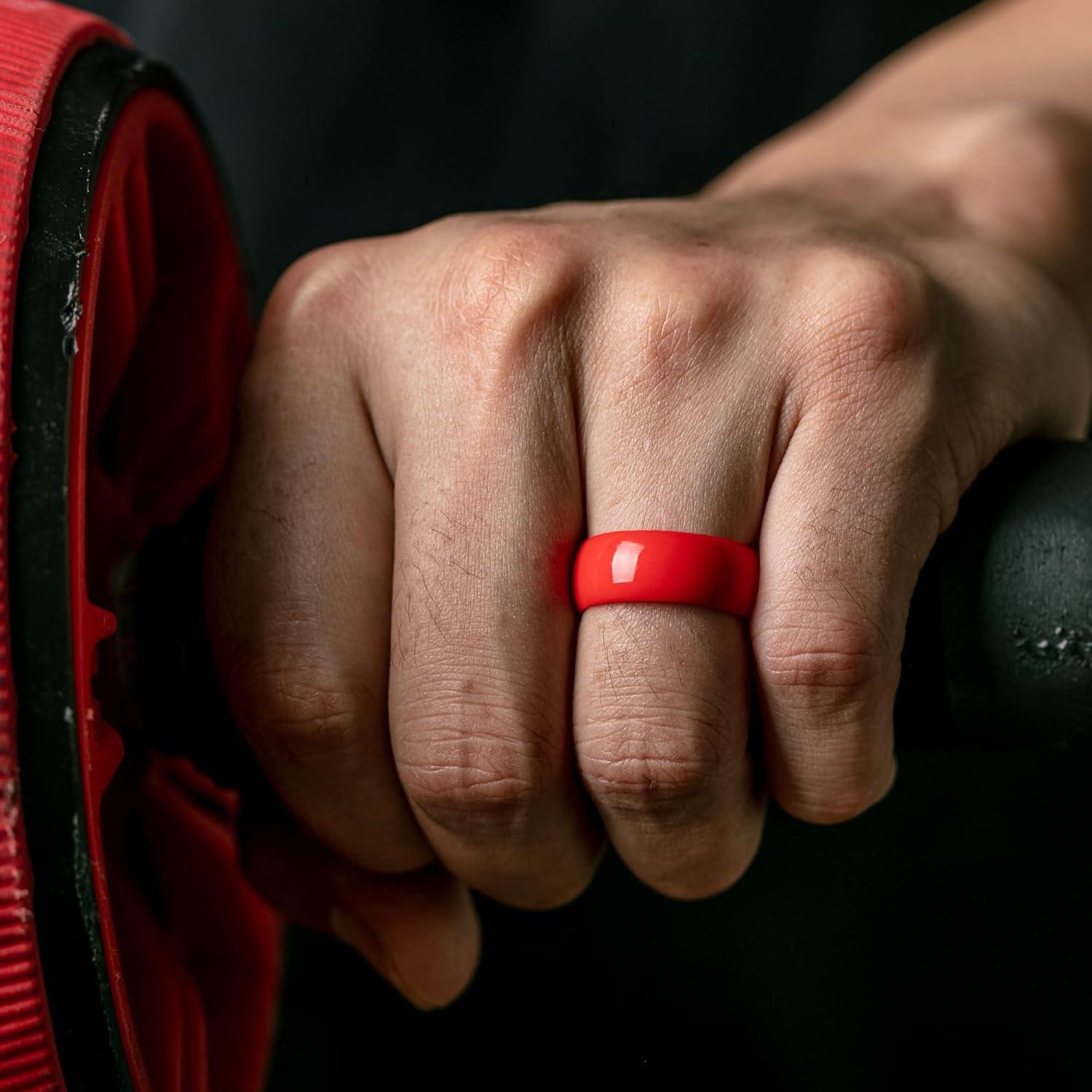 Anillo de Boda de Silicona ThunderFit para Hombres 20.20mm Rojo