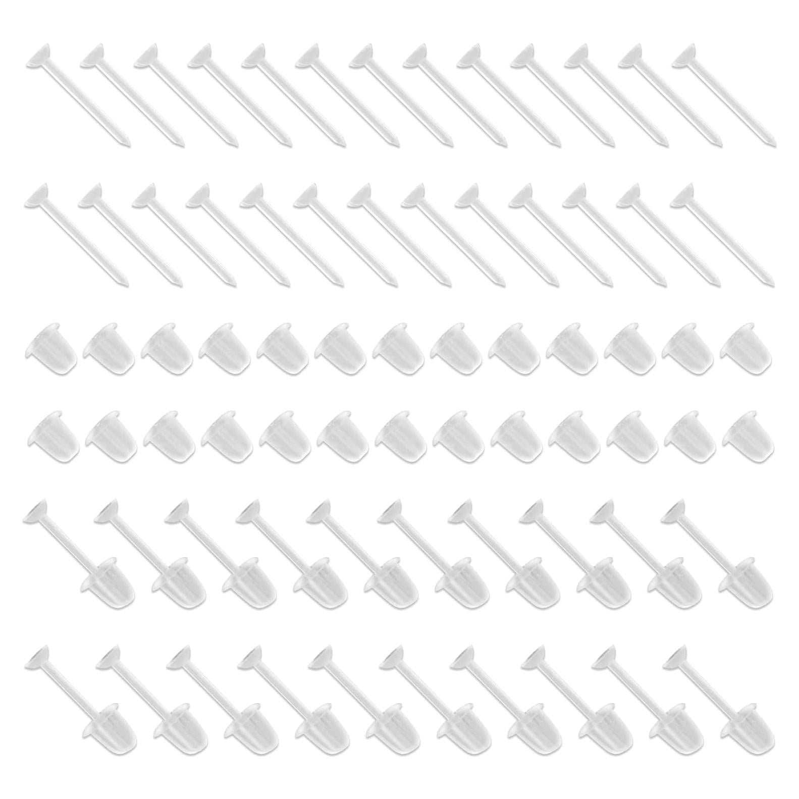 100 Pares de Pendientes Transparentes Mikovivi 1.19x0.30cm