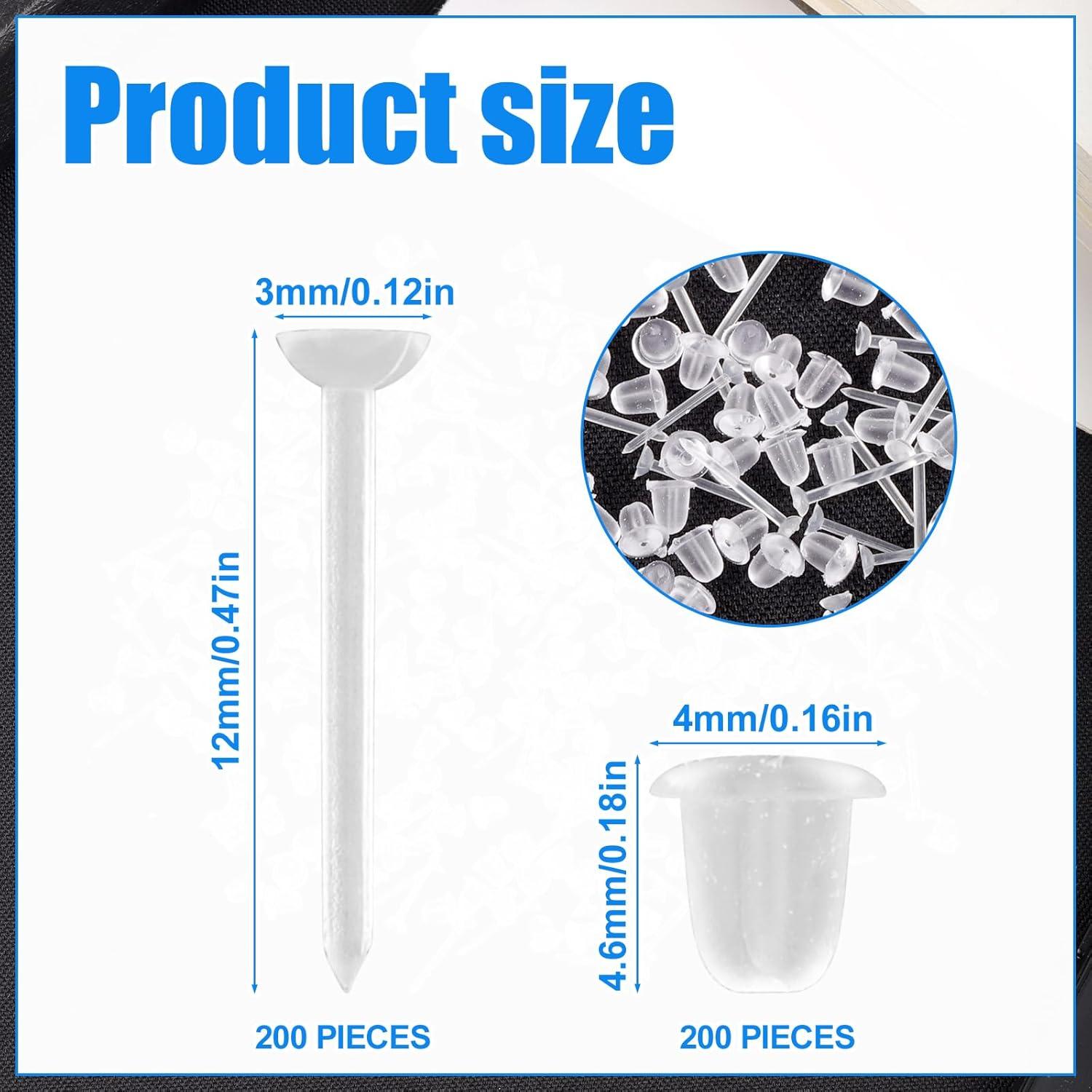 100 Pares de Pendientes Transparentes Mikovivi 1.19x0.30cm