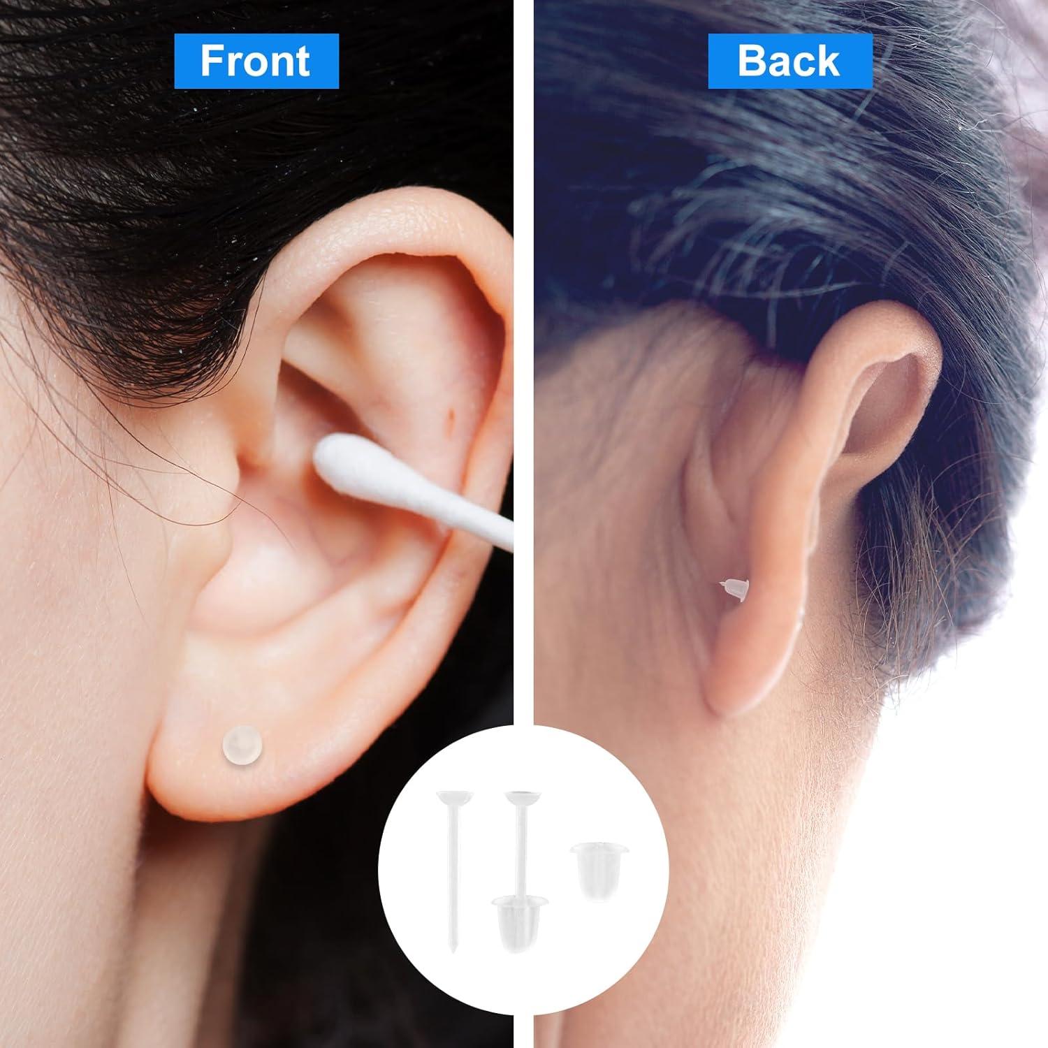 100 Pares de Pendientes Transparentes Mikovivi 1.19x0.30cm