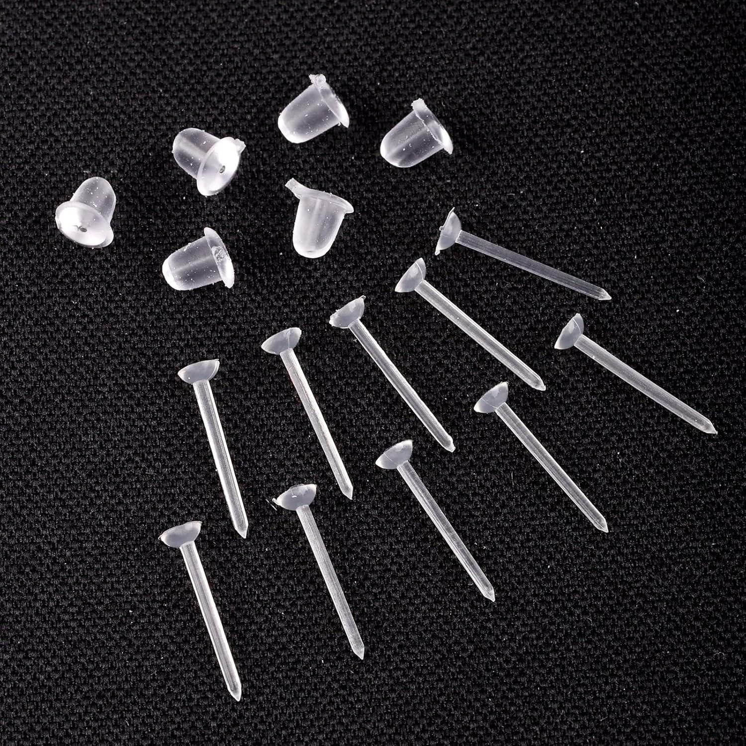 100 Pares de Pendientes Transparentes Mikovivi 1.19x0.30cm