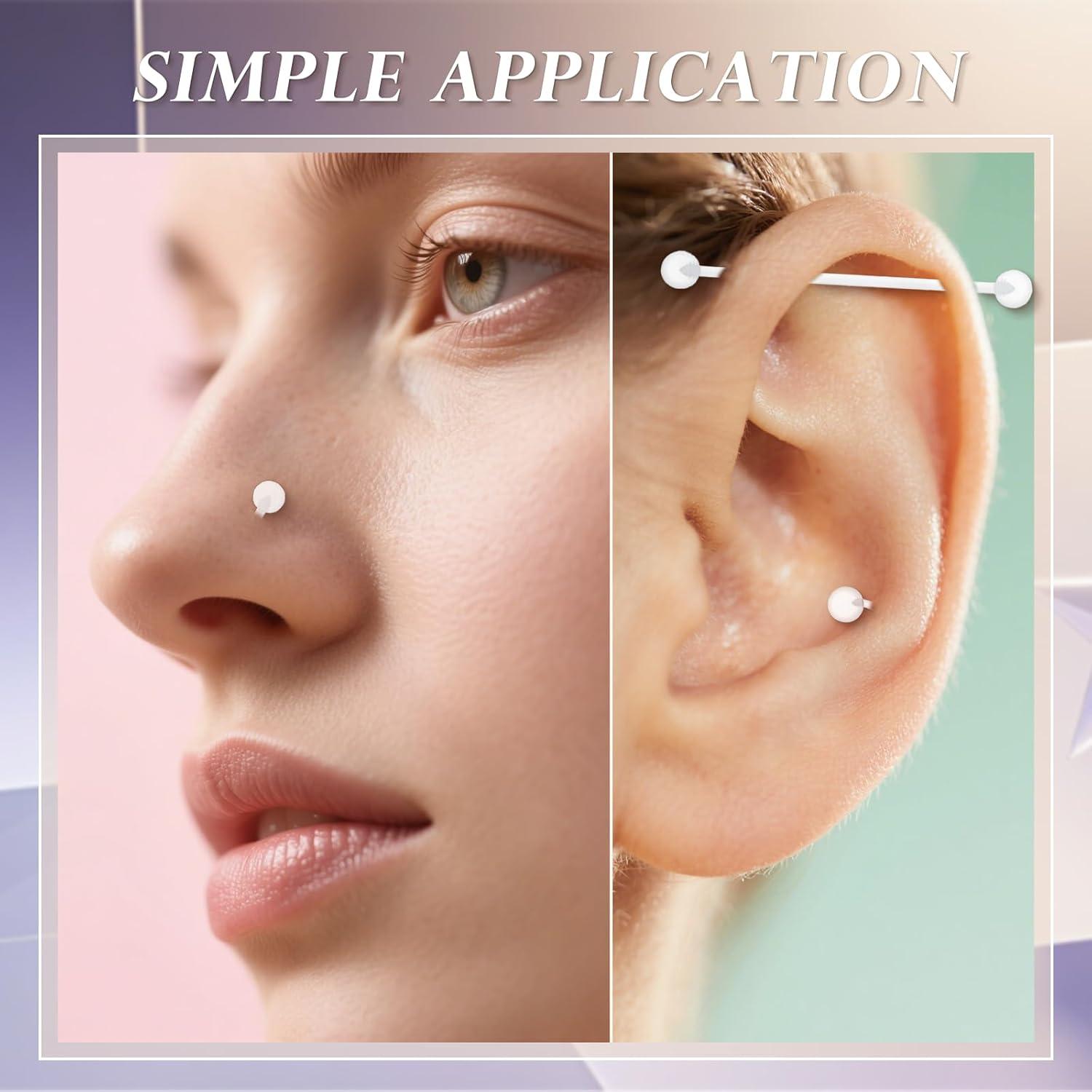 60 Retenedores Transparentes Bioflex para Piercings - Hipoalergénicos