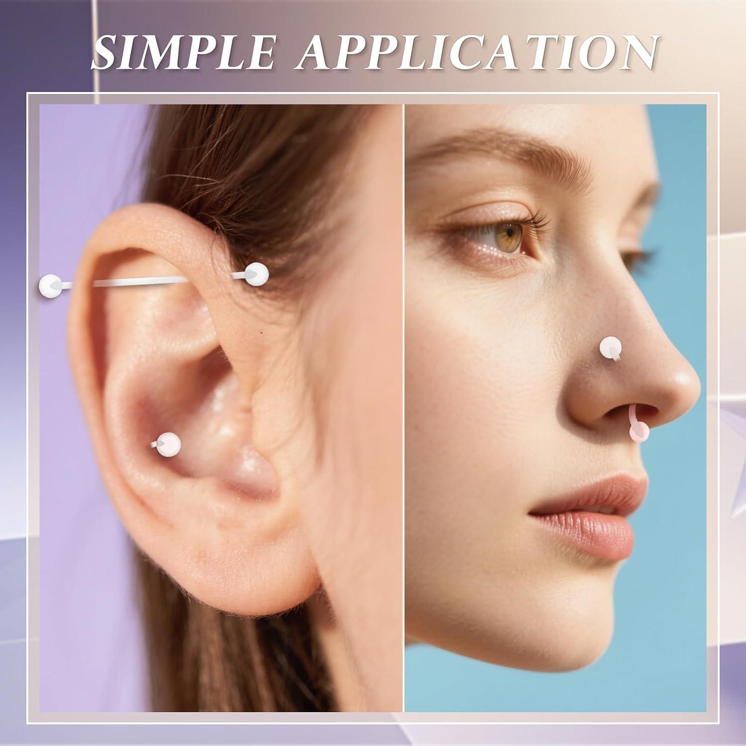 60 Retenedores Transparentes Bioflex para Piercings - Hipoalergénicos