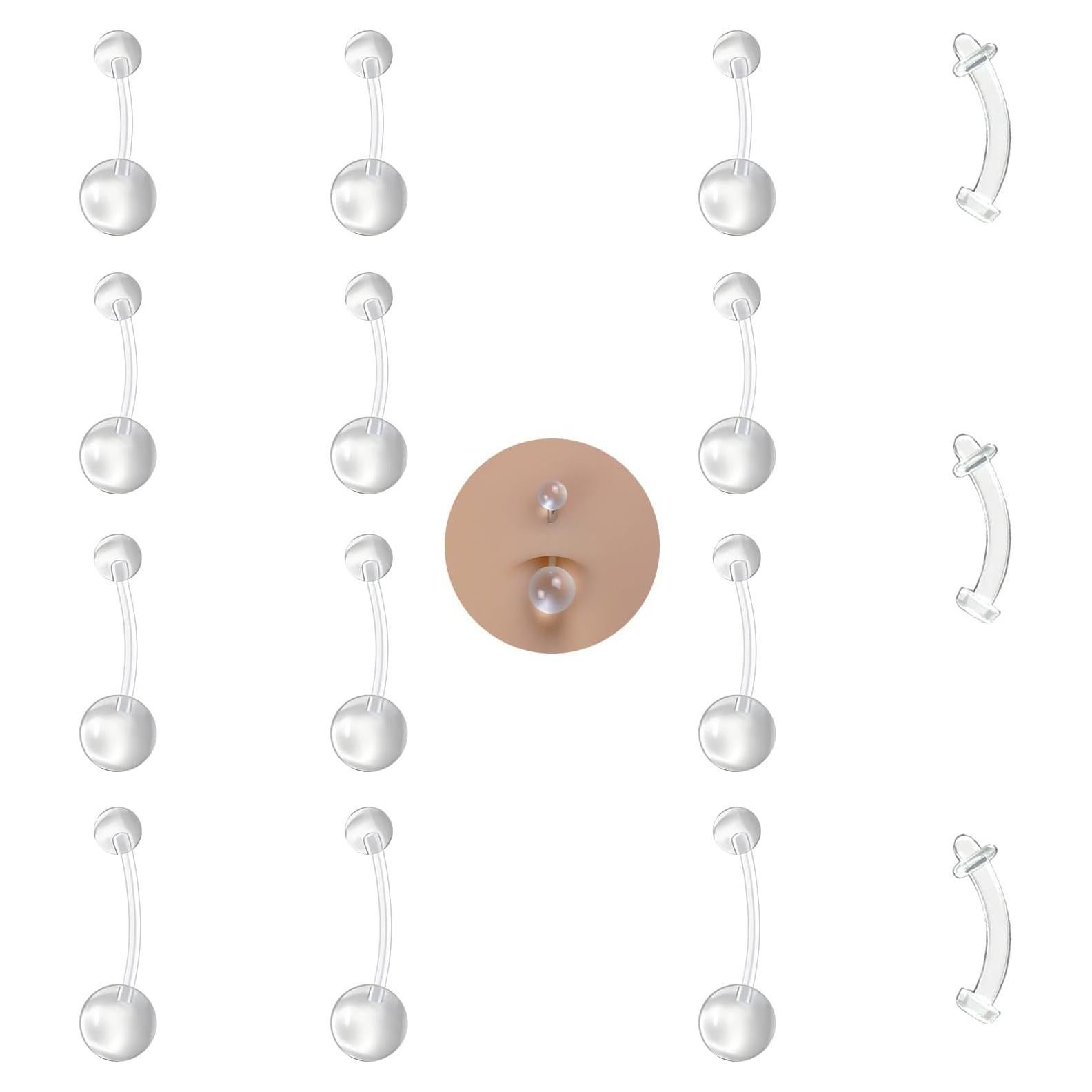 Anillos de ombligo claros 14G Soziprix - 10mm/12mm/14mm/16mm